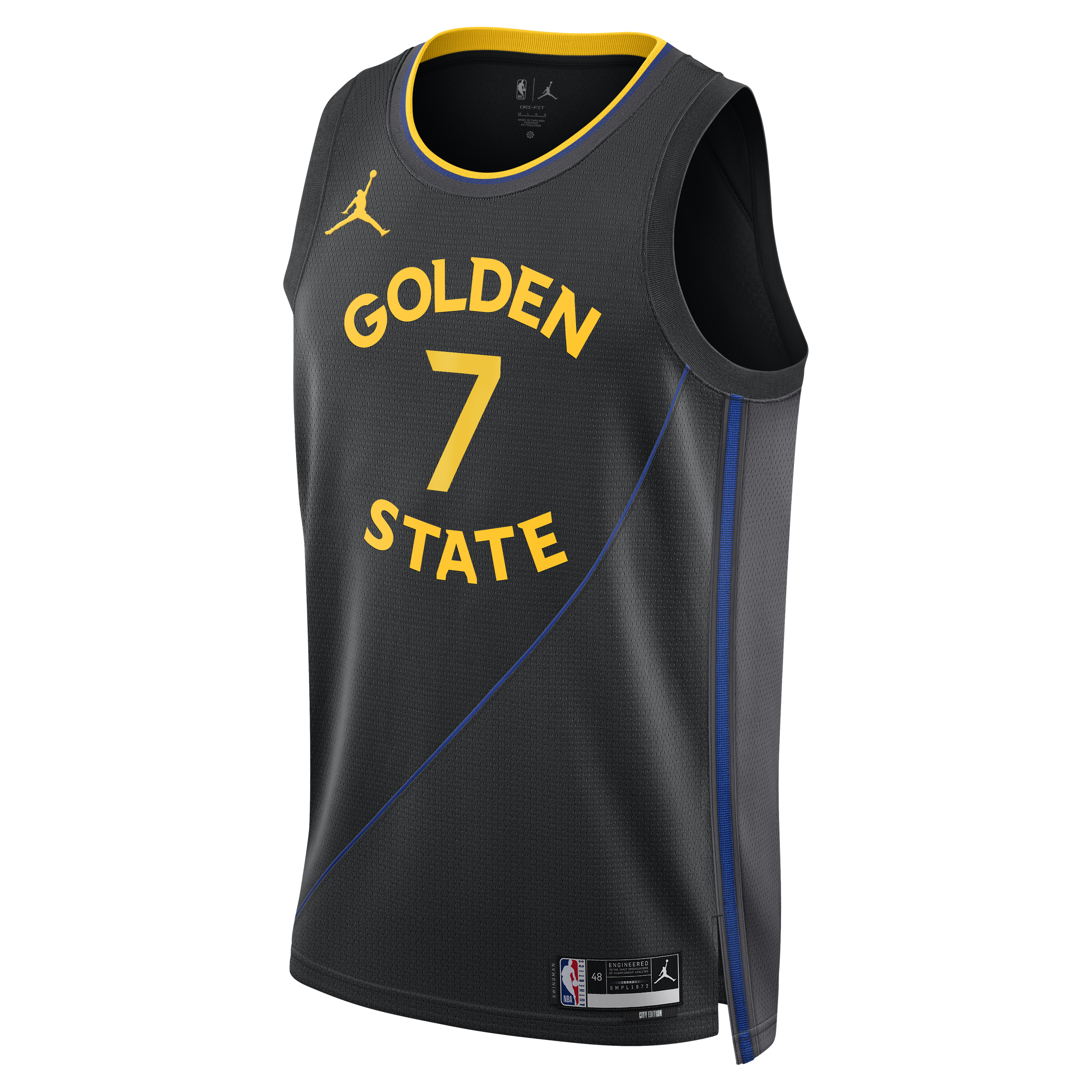 Golden State Warriors Jordan Brand 2024/25 Statement Edition Swingman Jersey - Black - Kristaps Porziņģis - Unisex NBA Team Jersey Basketball Fan Appa