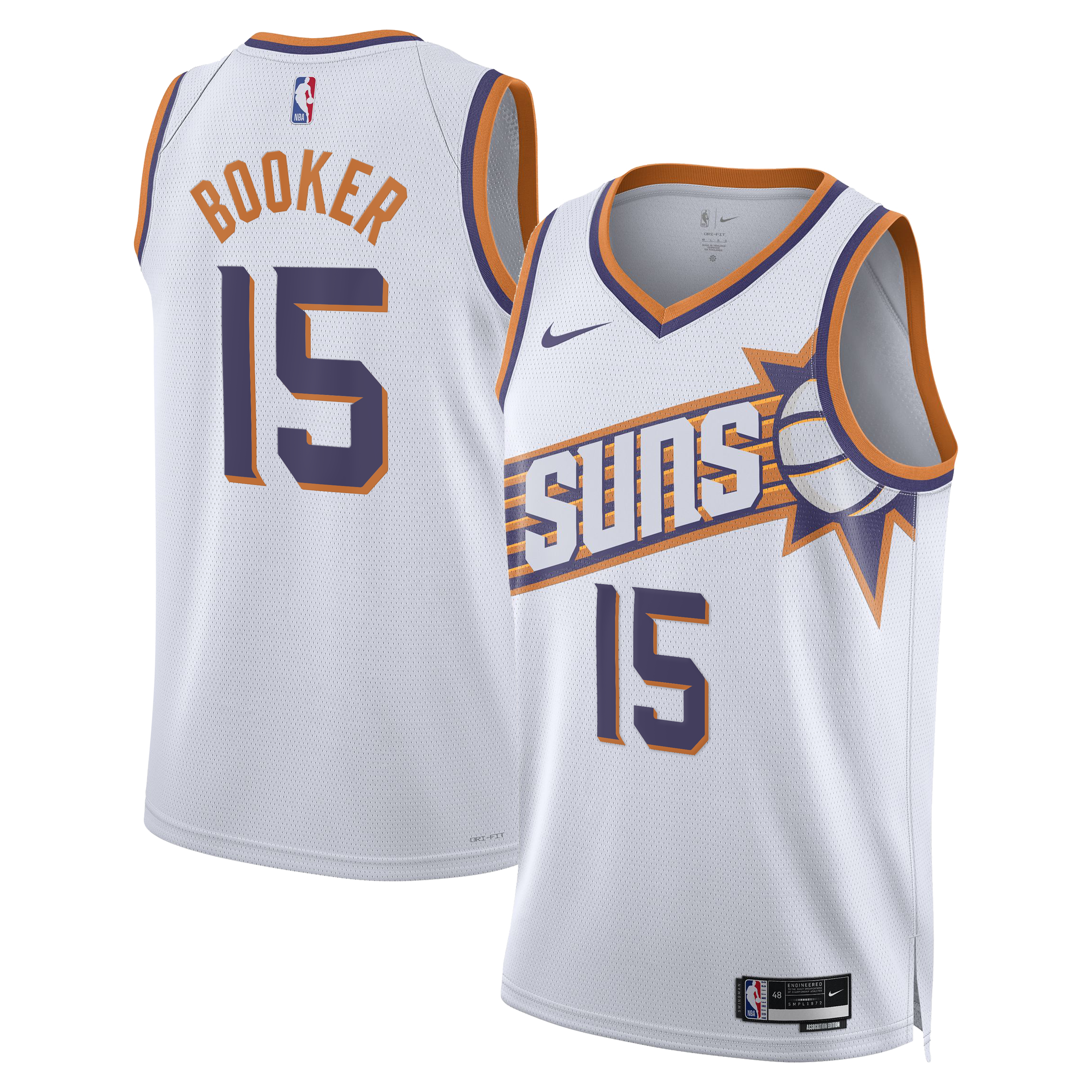 Phoenix Suns Nike Association Edition Swingman Jersey - White - Devin Booker - Unisex NBA Team Jersey Basketball Fan Apparel