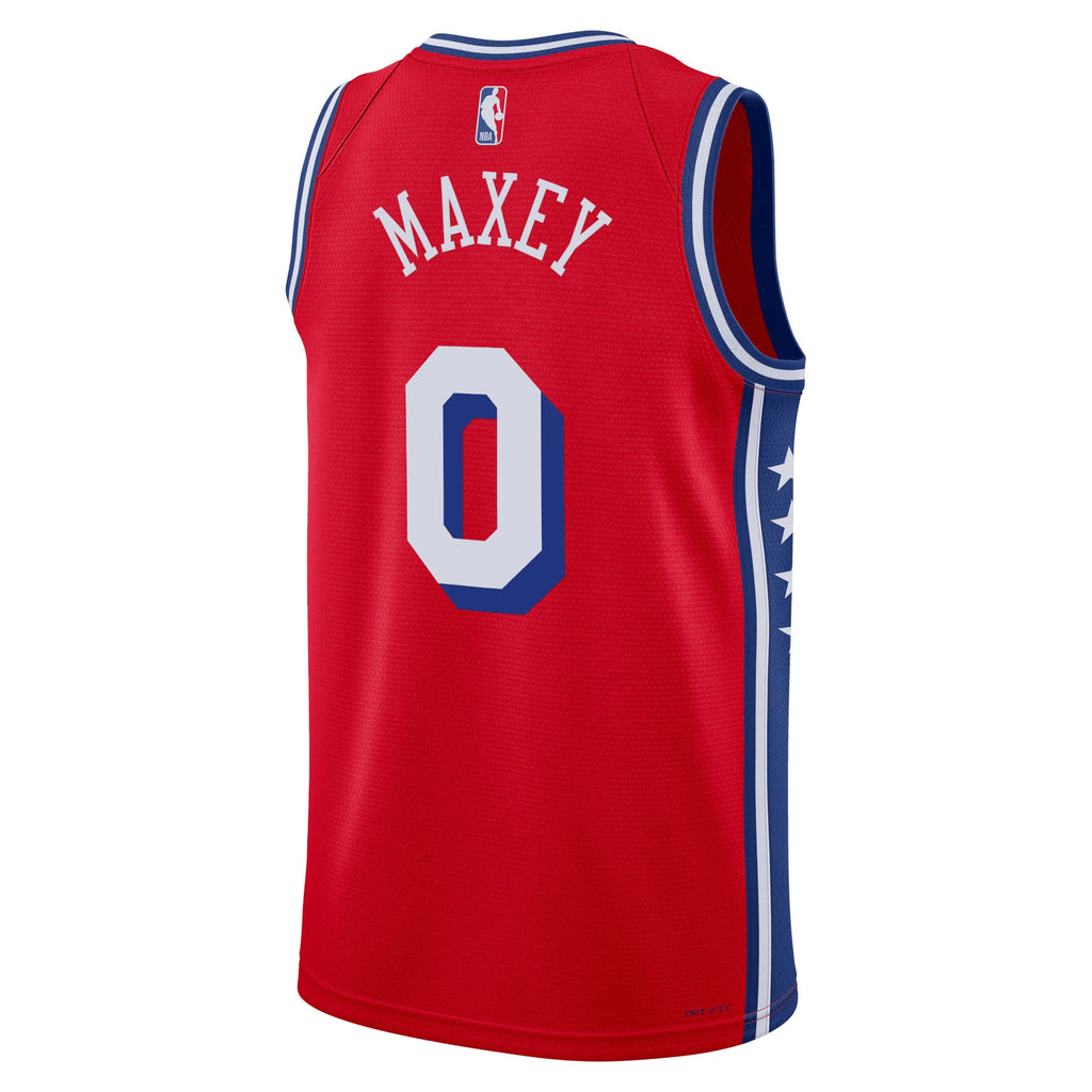 Philadelphia 76ers Jordan Statement Edition Swingman Jersey - Red - Tyrese Maxey - Unisex NBA Team Jersey Basketball Fan Apparel