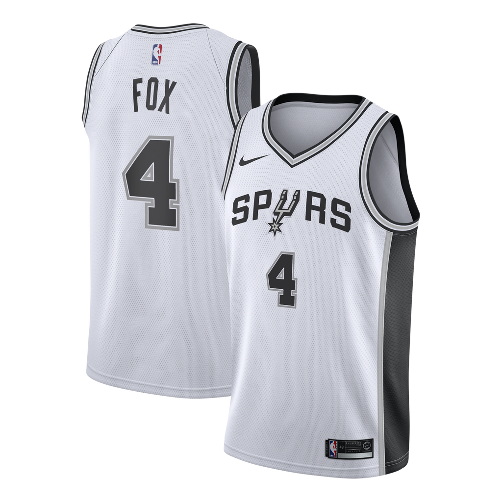 San Antonio Spurs Nike Association Edition Swingman Jersey - White - De'Aaron Fox - Youth NBA Team Jersey Basketball Fan Apparel