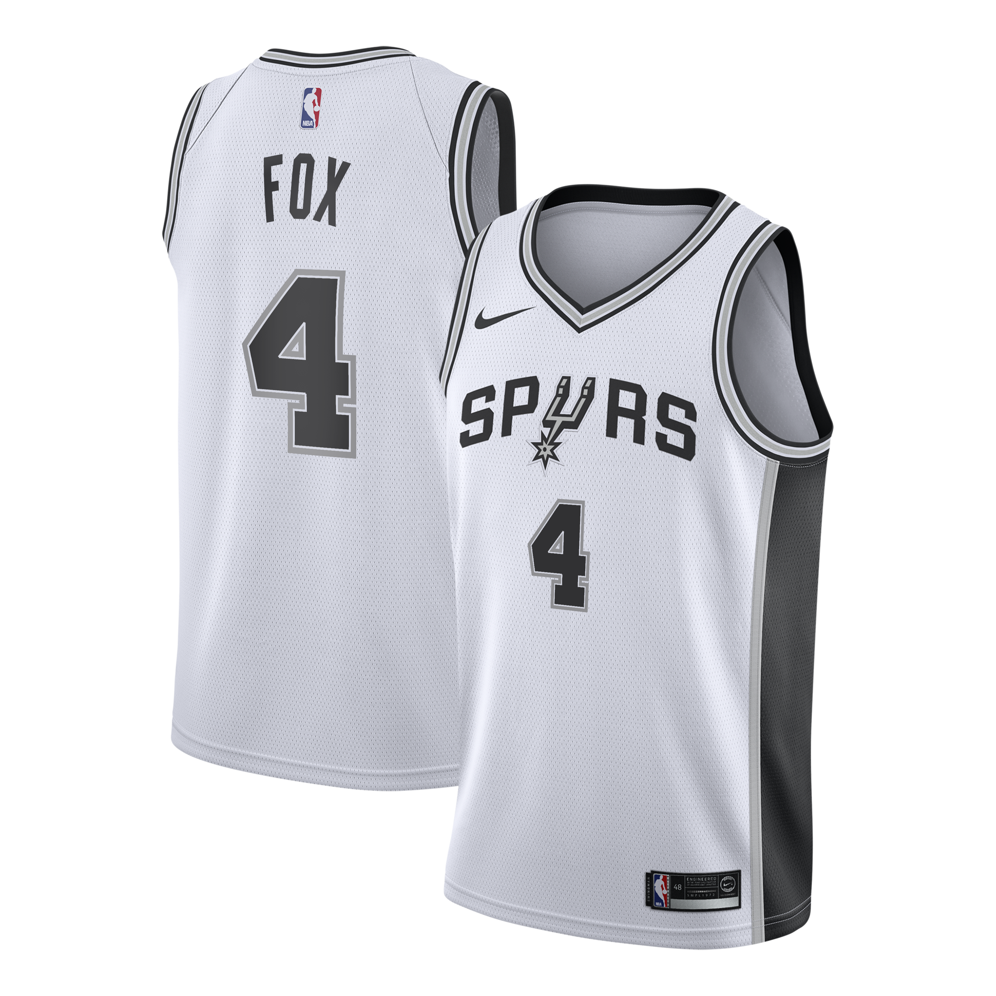 San Antonio Spurs Nike Association Edition Swingman Jersey - White - De'Aaron Fox - Youth NBA Team Jersey Basketball Fan Apparel