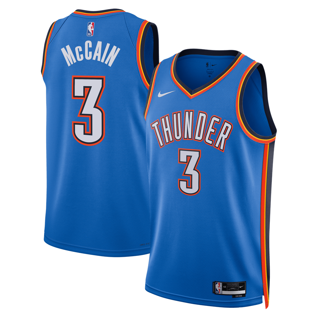 Oklahoma City Thunder Nike Icon Edition Swingman Jersey - Blue - Jared McCain - Unisex NBA Team Jersey Basketball Fan Apparel