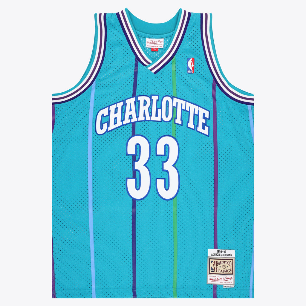 Charlotte Hornets NBA Mitchell & Ness Swingman Jersey - Alonzo Mourning NBA Team Jersey Basketball Fan Apparel