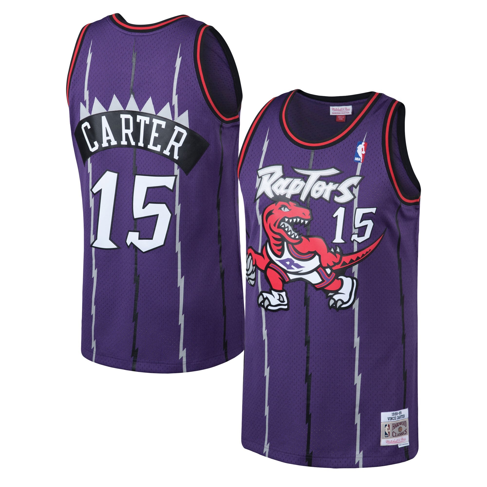 Toronto Raptors Mitchell & Ness Vince Carter Hardwood Classics Road Swingman Jersey - Youth NBA Team Jersey Basketball Fan Apparel