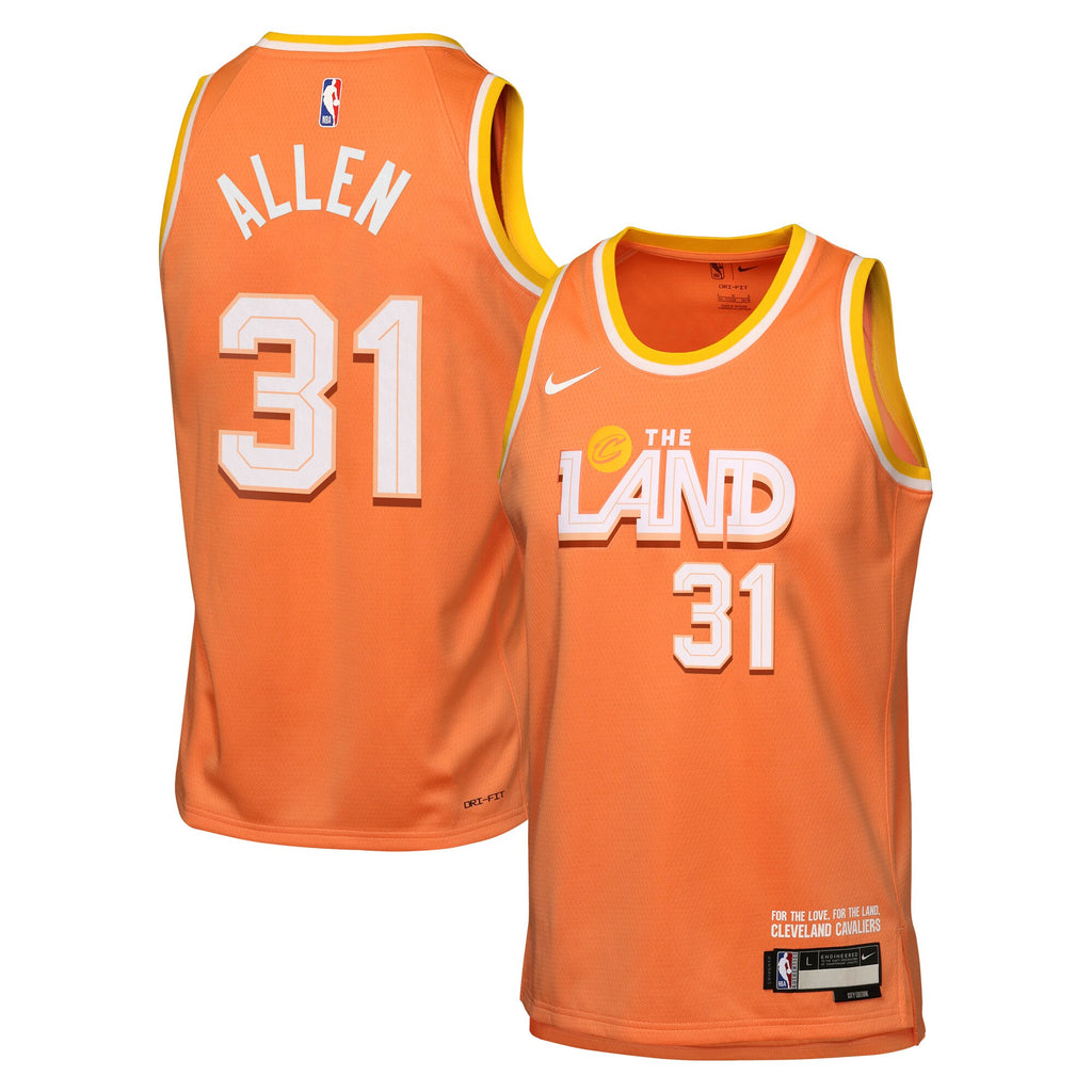Cleveland Cavaliers Nike 2025/26 City Edition Swingman Jersey - Orange - Jarrett Allen - Youth NBA Team Jersey Basketball Fan Apparel