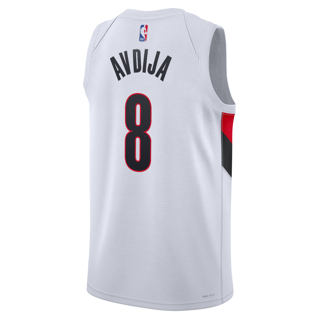 Portland Trail Blazers Nike Replica Association Edition Swingman Jersey - White - Deni Avdija - Unisex NBA Team Jersey Basketball Fan Apparel