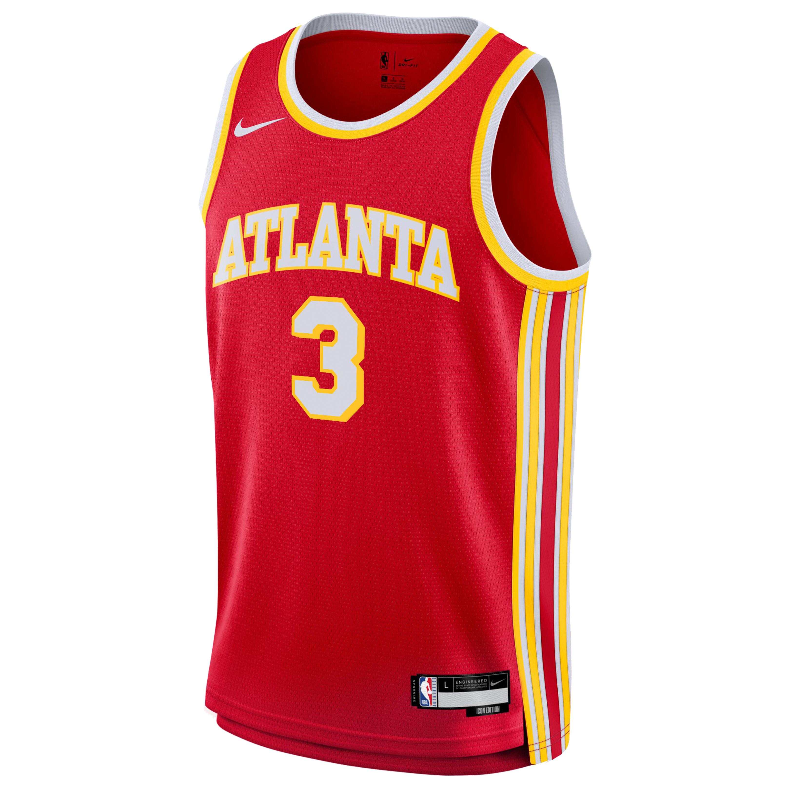 Atlanta Hawks Nike Icon Edition Swingman Jersey - Red - CJ McCollum - Youth NBA Team Jersey Basketball Fan Apparel