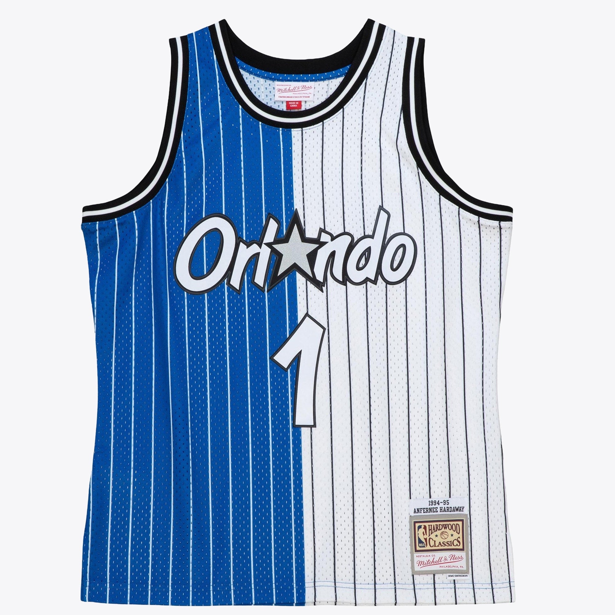 Orlando Magic Mitchell & Ness Anfernee Hardaway 1994 Split Swingman Jersey - Blue/White NBA Team Jersey Basketball Fan Apparel
