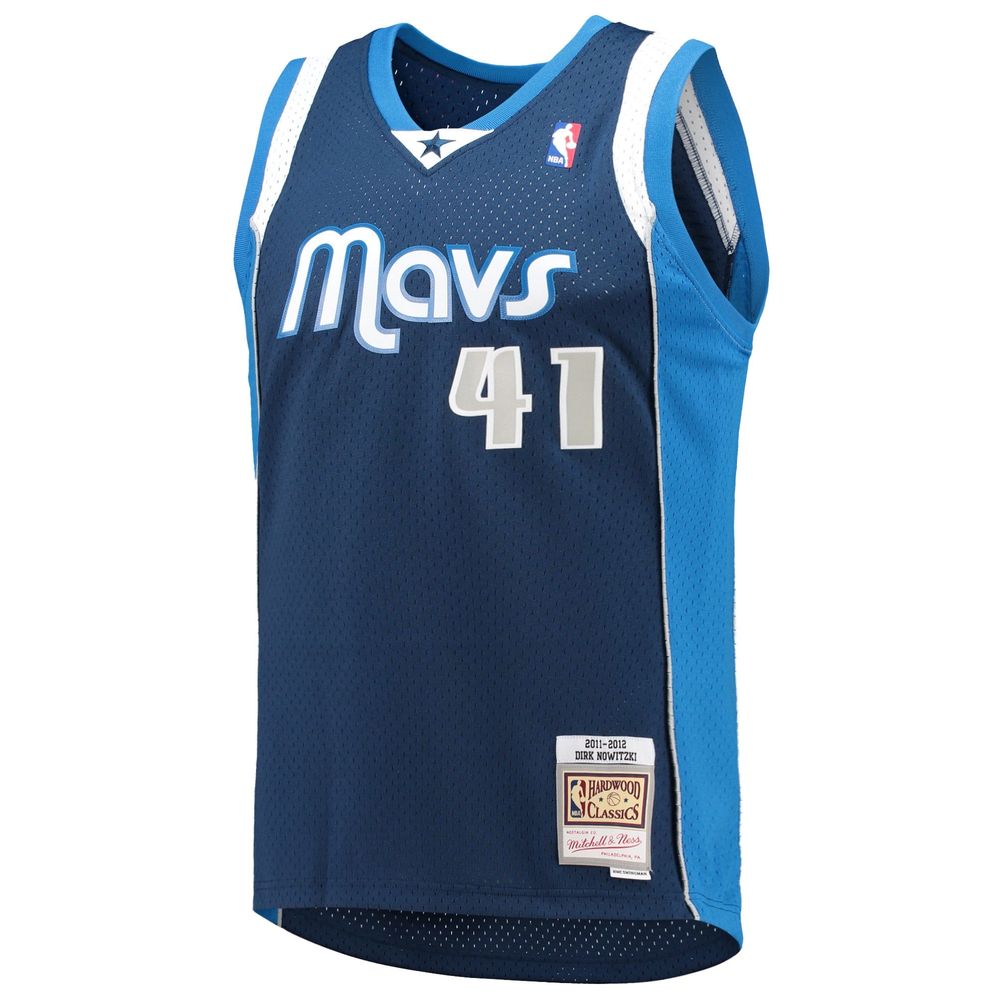 Dallas Mavericks Mitchell & Ness Dirk Nowitzki 2011/12 Hardwood Classics Swingman Jersey - Navy - Men's NBA Team Jersey Basketball Fan Apparel