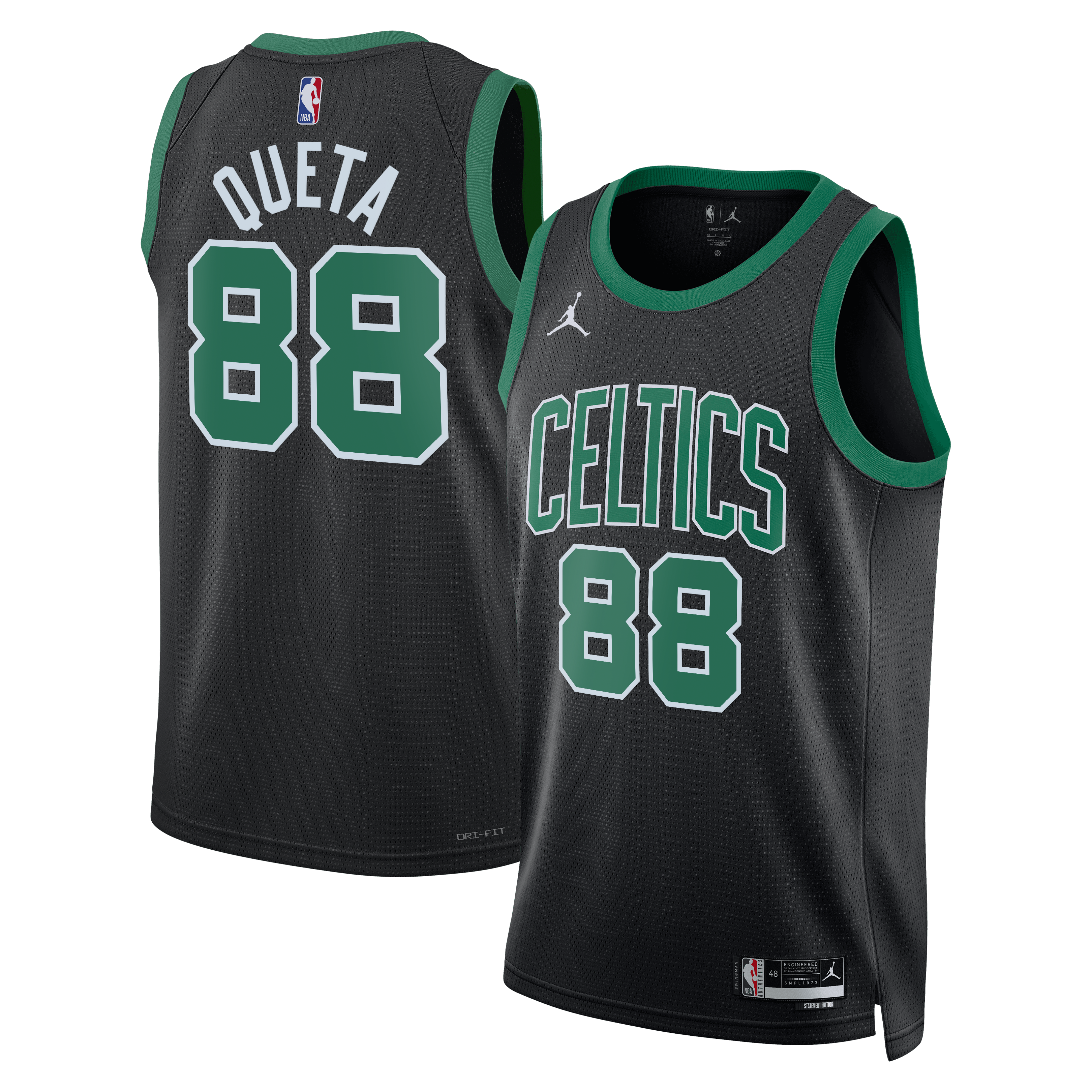 Boston Celtics Jordan Brand Statement Edition Swingman Jersey - Black - Neemias Queta - Unisex NBA Team Jersey Basketball Fan Apparel