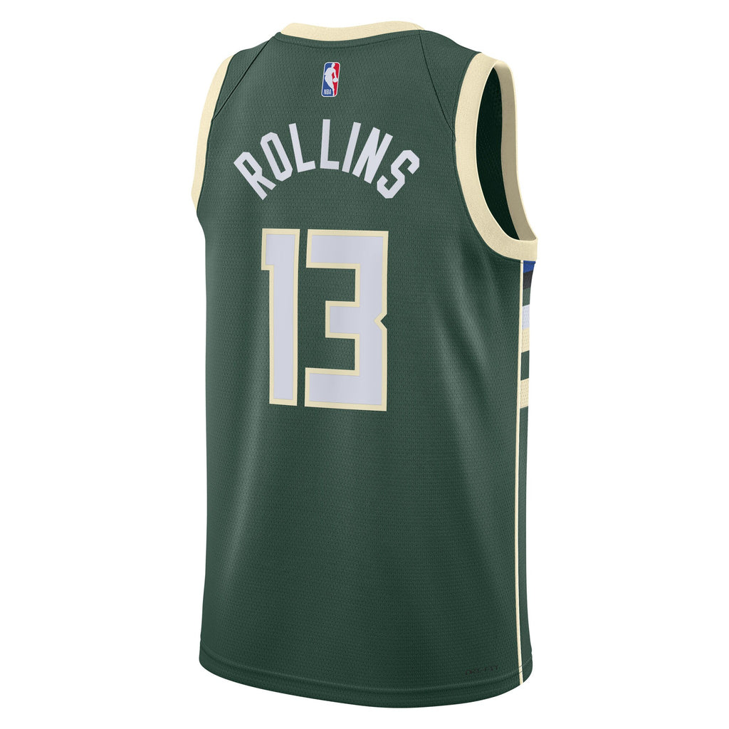 Milwaukee Bucks Nike Icon Edition Swingman Jersey - Hunter Green - Ryan Rollins - Unisex NBA Team Jersey Basketball Fan Apparel
