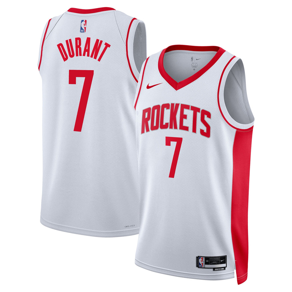 Houston Rockets Nike Association Edition Swingman Jersey - White - Kevin Durant - Unisex NBA Team Jersey Basketball Fan Apparel