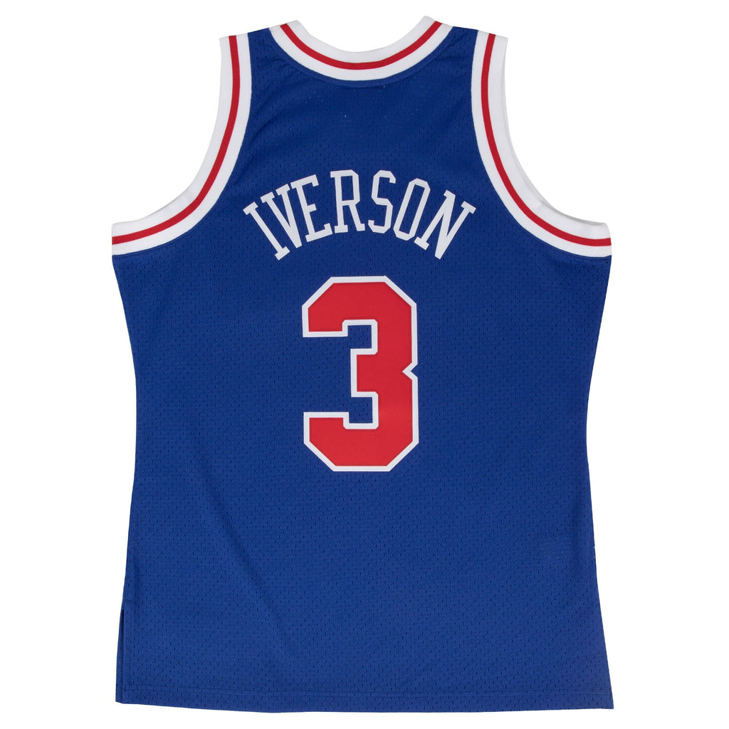Philadelphia 76ers Mitchell & Ness Allen Iverson 1997 Hardwood Classics Alternate Swingman Jersey - Blue - Men's NBA Team Jersey Basketball Fan Appare