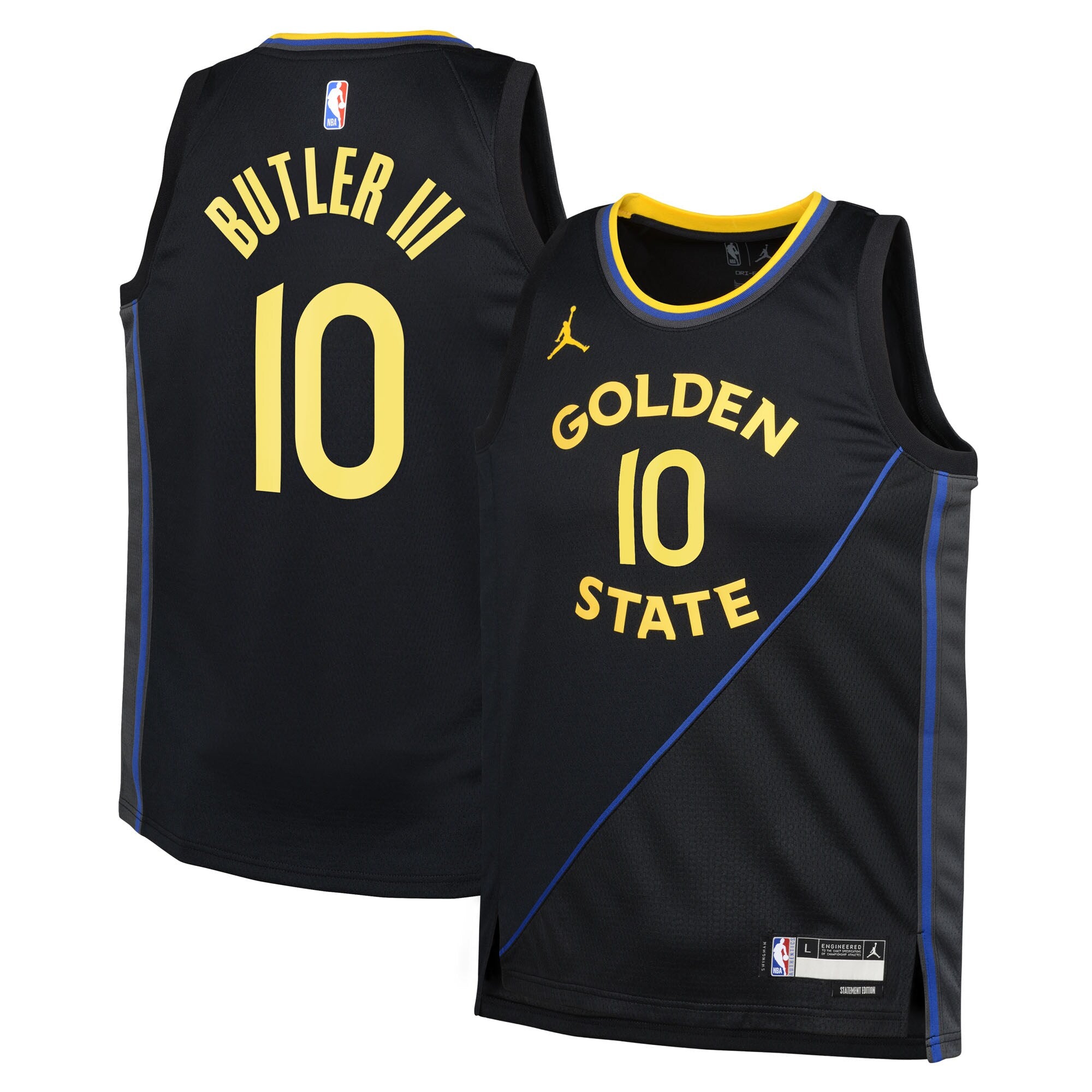 Golden State Warriors Jordan Brand Statement Edition Swingman Jersey - Black - Jimmy Butler III - Youth NBA Team Jersey Basketball Fan Apparel