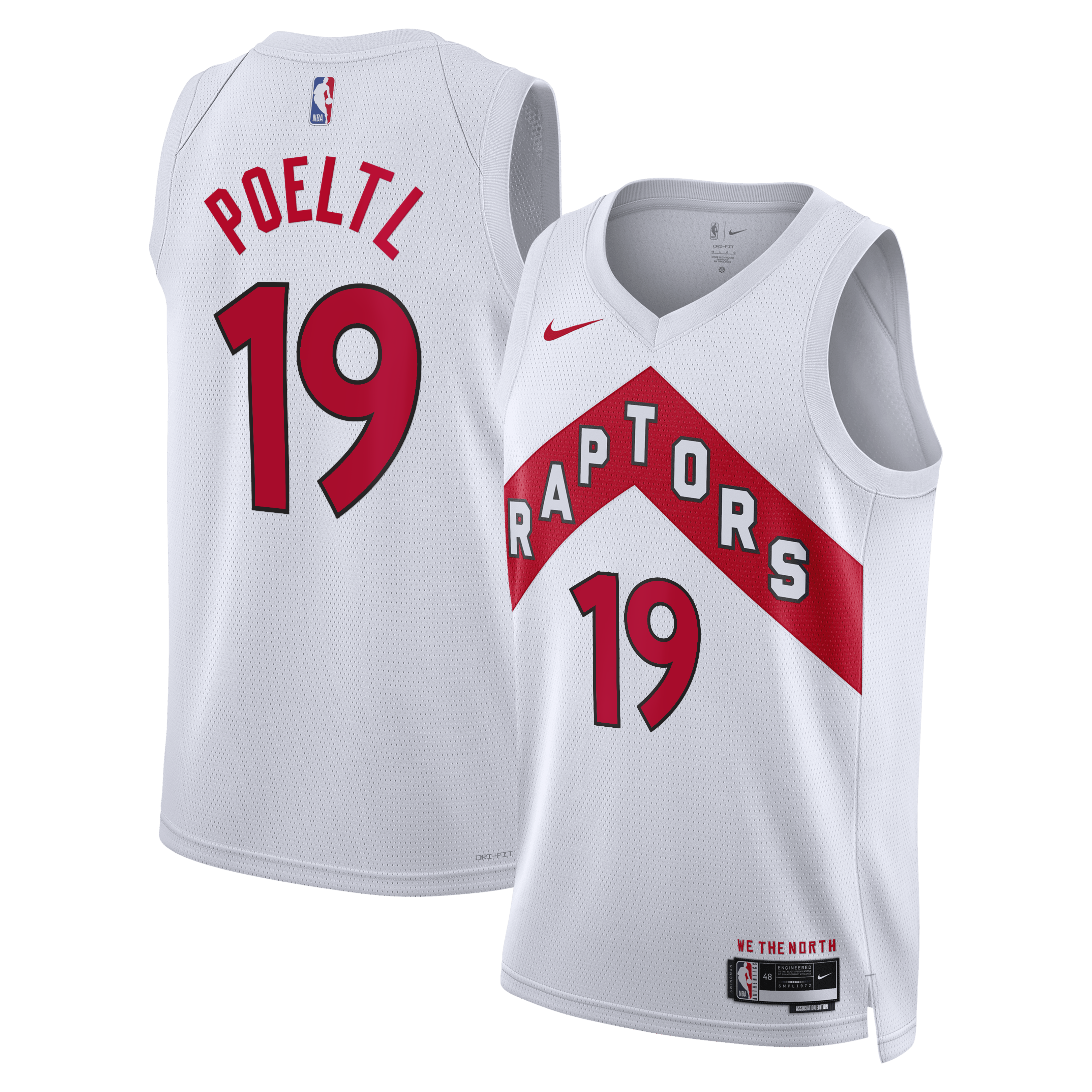 Toronto Raptors Nike Association Edition Swingman Jersey - White - Jakob Poeltl - Unisex NBA Team Jersey Basketball Fan Apparel