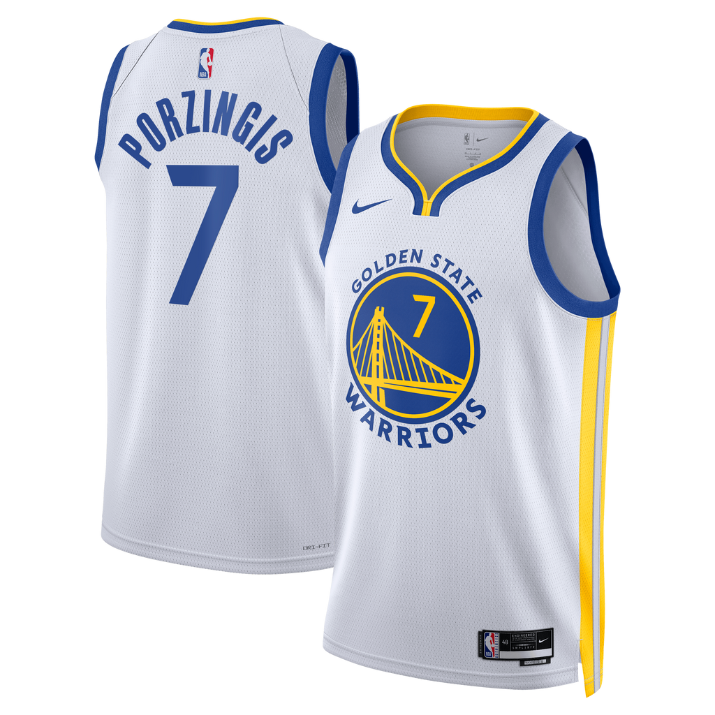 Golden State Warriors Nike Association Edition Swingman Jersey - White - Kristaps Porziņģis - Unisex NBA Team Jersey Basketball Fan Apparel