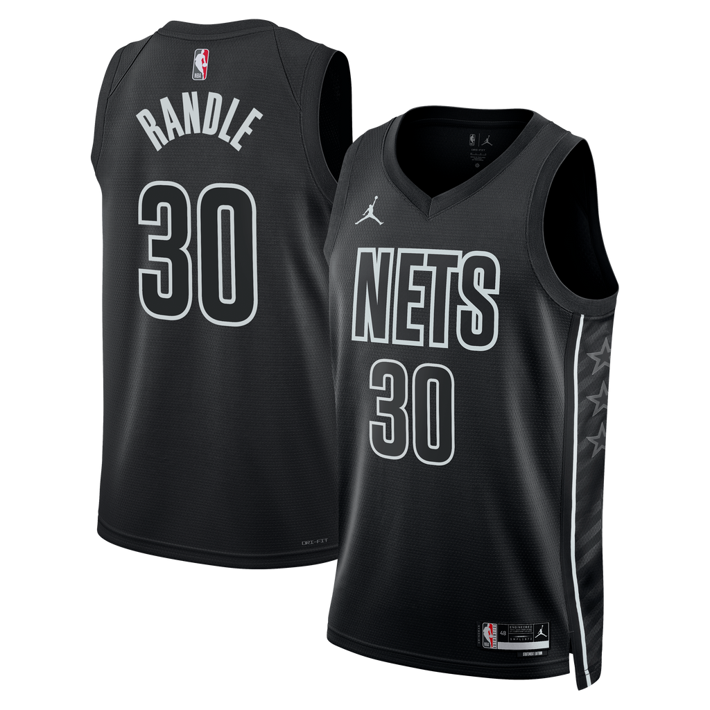 Brooklyn Nets Jordan Brand Statement Edition Swingman Jersey - Black - Julius Randle - Unisex NBA Team Jersey Basketball Fan Apparel