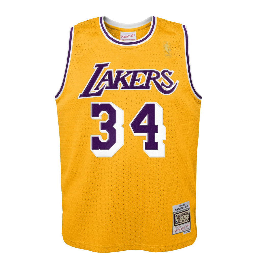 Los Angeles Lakers Shaquille O'Neal Hardwood Classics Road Jersey - Youth NBA Team Jersey Basketball Fan Apparel