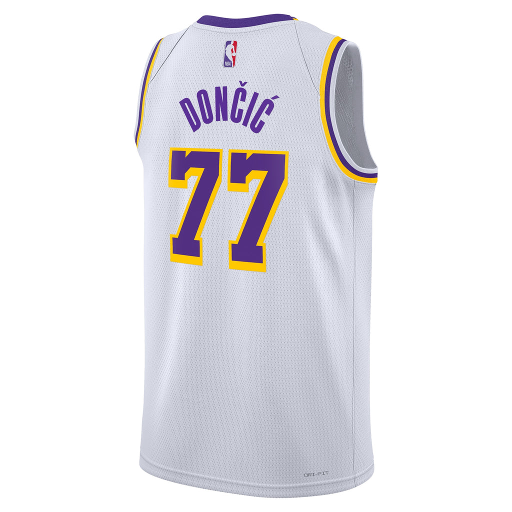 Los Angeles Lakers Nike Association Edition Swingman Jersey - White - Luka Dončić - Unisex NBA Team Jersey Basketball Fan Apparel