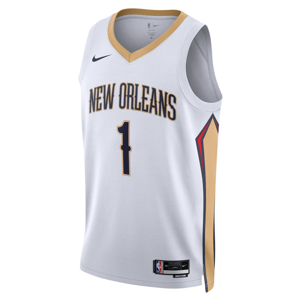 New Orleans Pelicans Nike Association Edition Swingman Jersey - White - Zion Williamson - Unisex NBA Team Jersey Basketball Fan Apparel