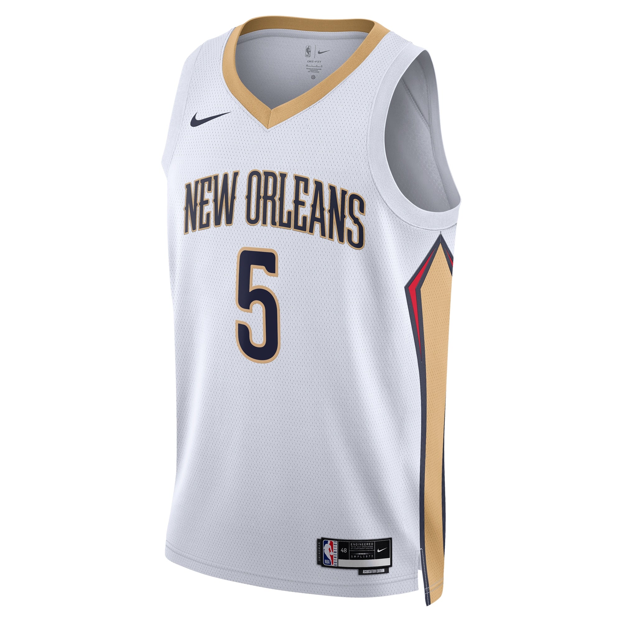 New Orleans Pelicans Nike Association Edition Swingman Jersey - White - Dejounte Murray - Unisex NBA Team Jersey Basketball Fan Apparel