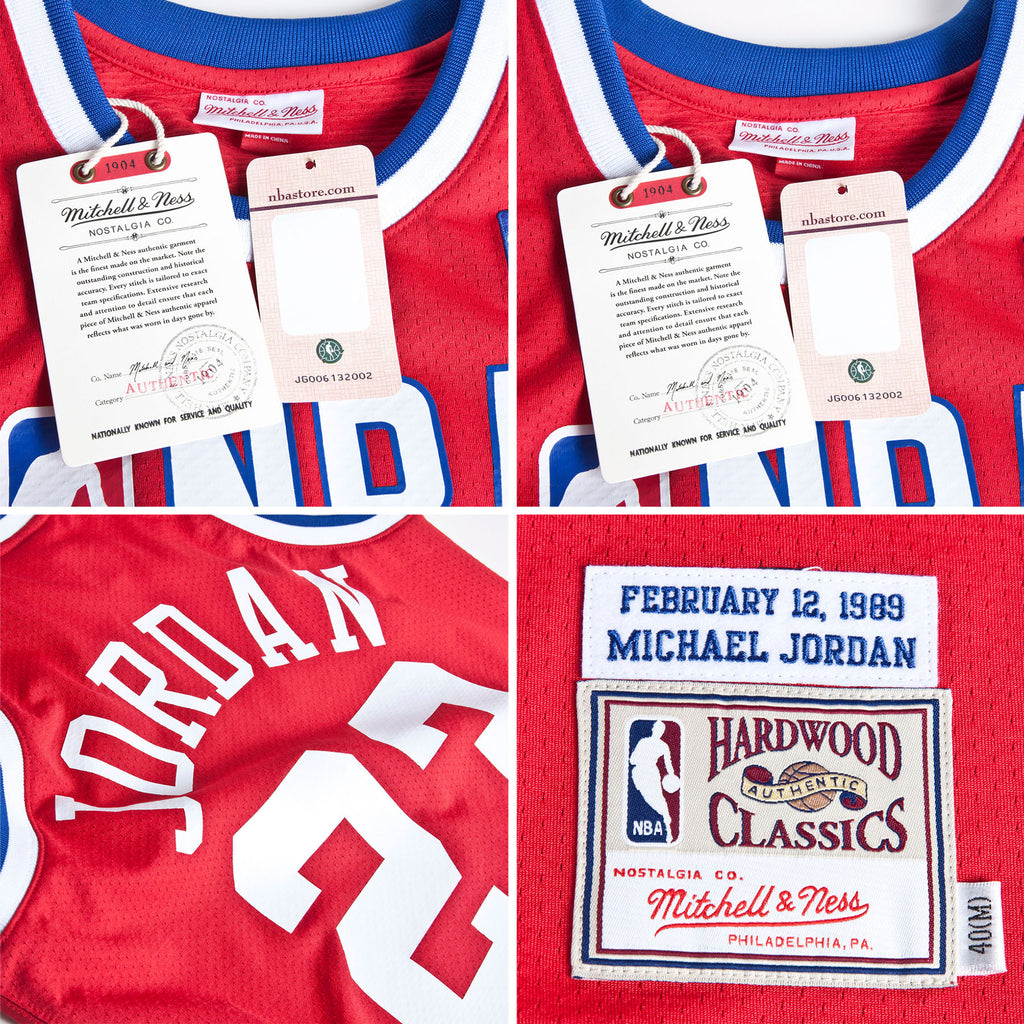 NBA All-Star East Mitchell & Ness Michael Jordan 1989 Authentic Jersey - Red - Men's NBA Team Jersey Basketball Fan Apparel