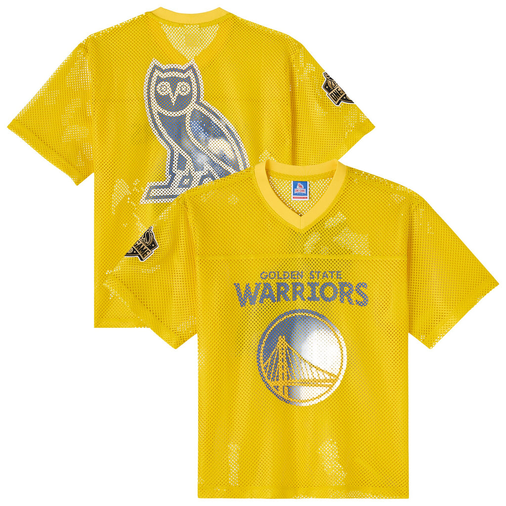 Golden State Warriors X OVO Mesh Football Jersey - Men's NBA Team Jersey Basketball Fan Apparel