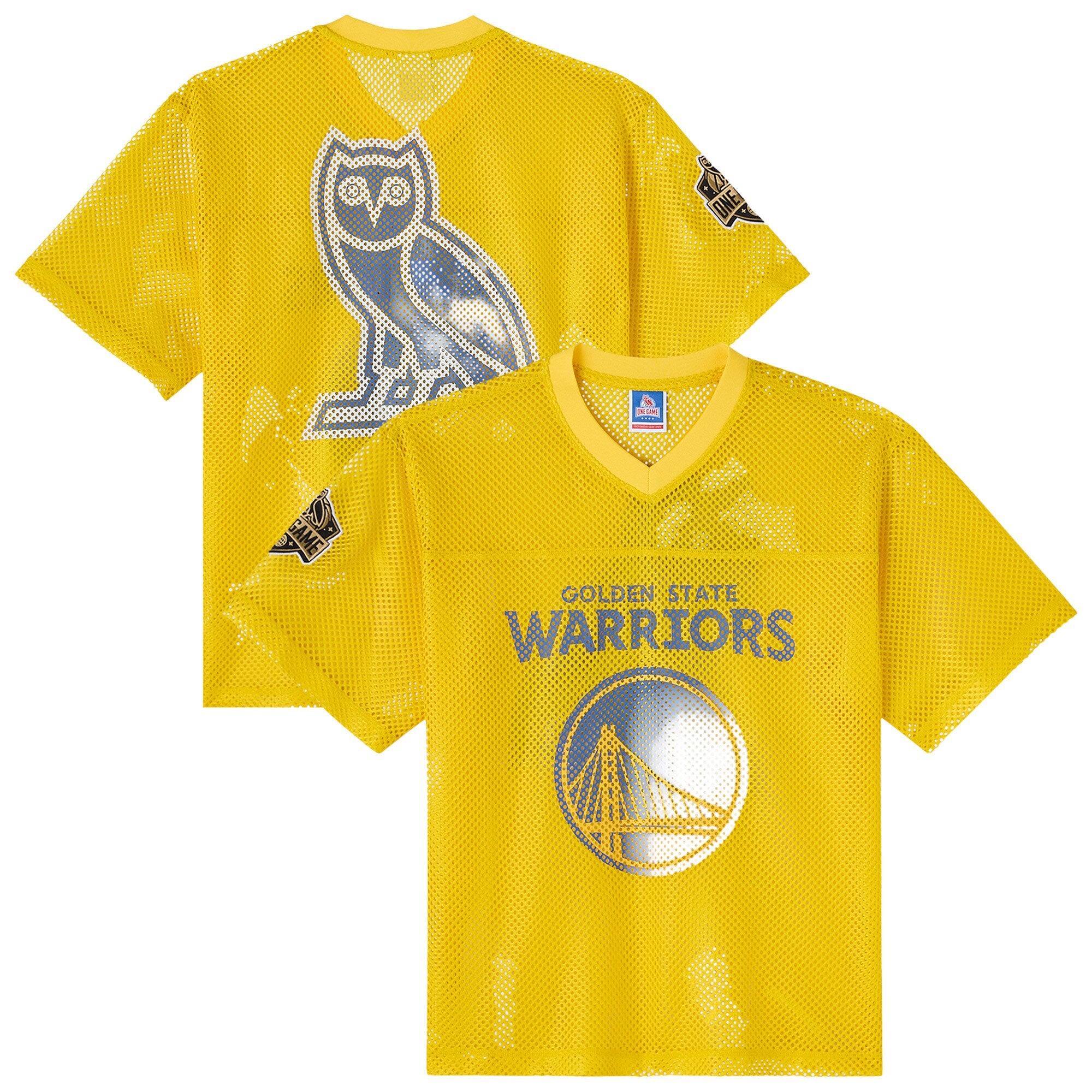 Golden State Warriors X OVO Mesh Football Jersey - Men's NBA Team Jersey Basketball Fan Apparel