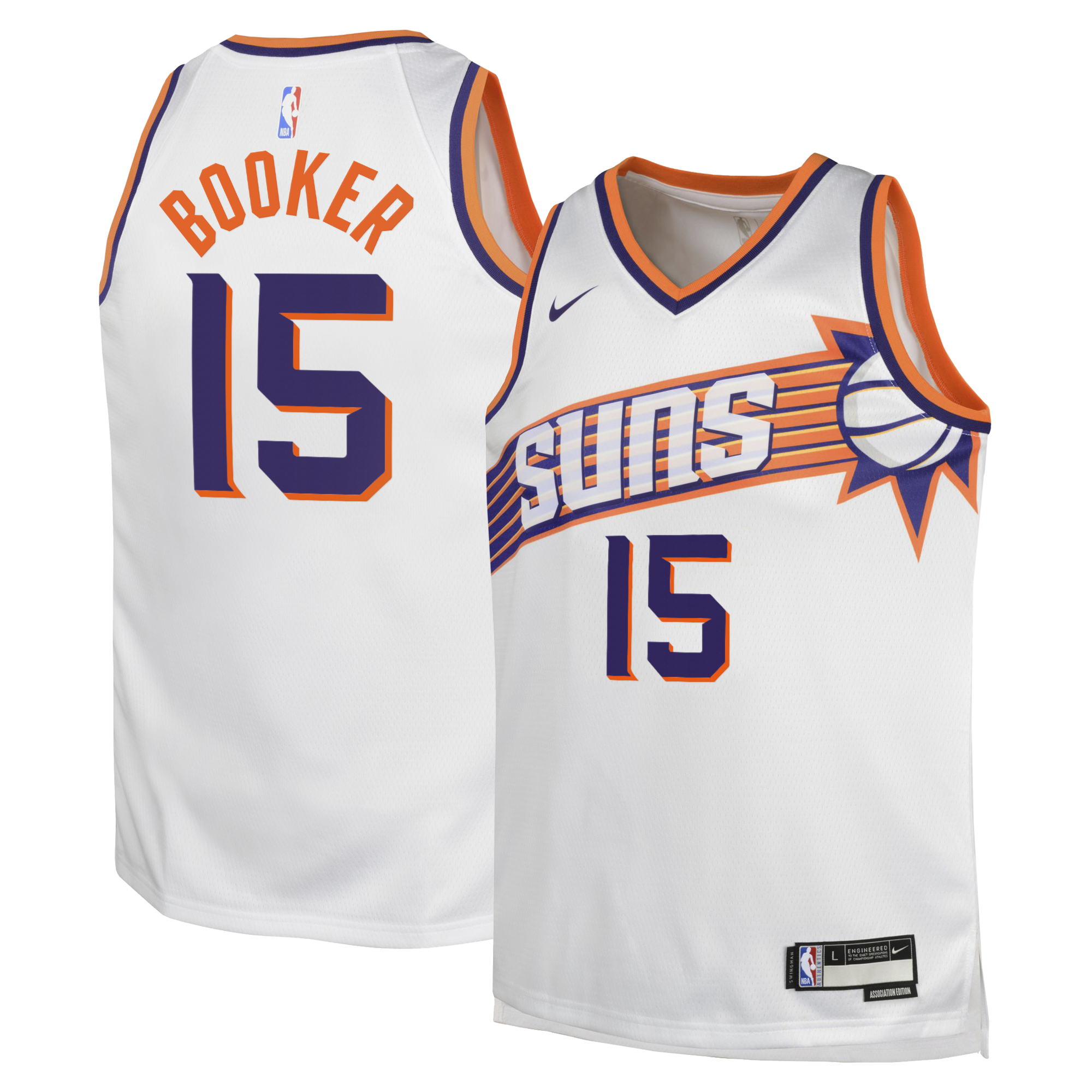 Phoenix Suns Nike Association Edition Swingman Jersey - White - Devin Booker - Youth NBA Team Jersey Basketball Fan Apparel
