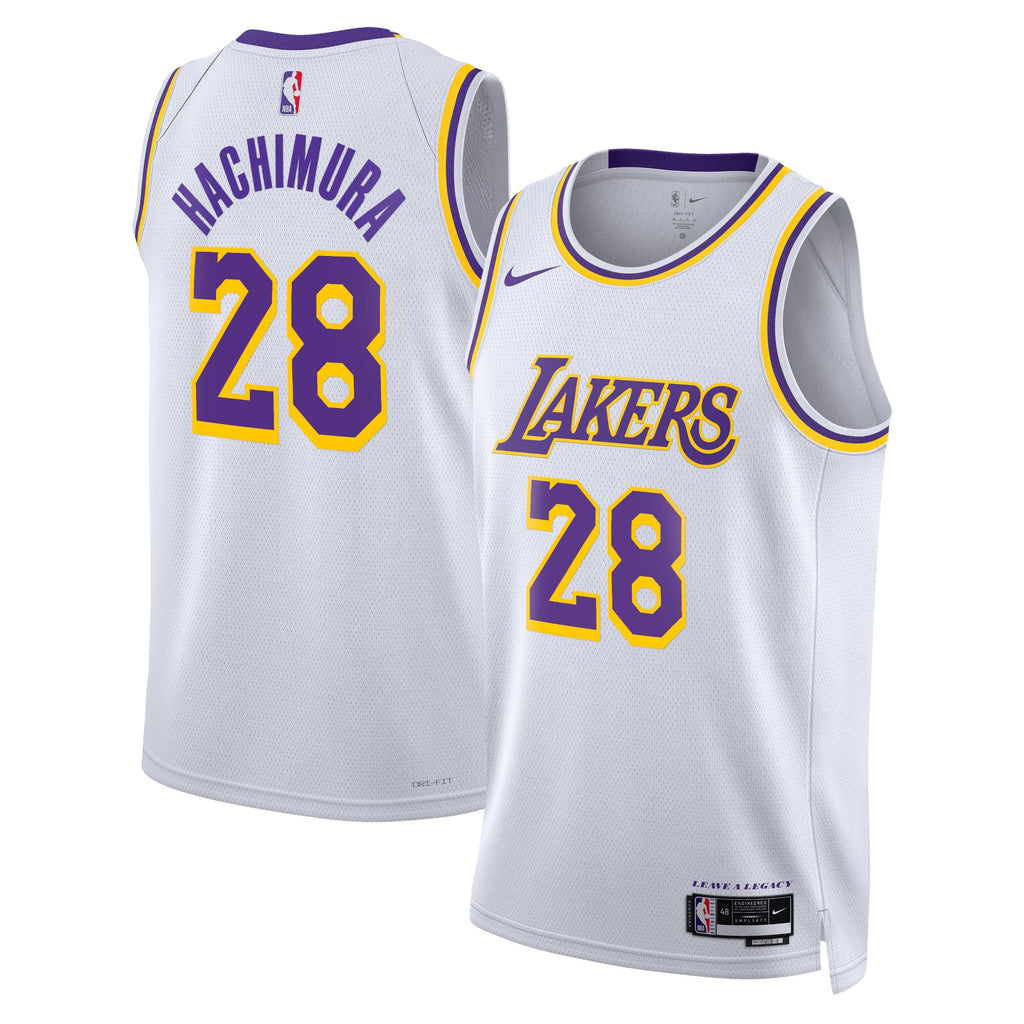 Los Angeles Lakers Nike Association Edition Swingman Jersey - White - Rui Hachimura - Unisex NBA Team Jersey Basketball Fan Apparel
