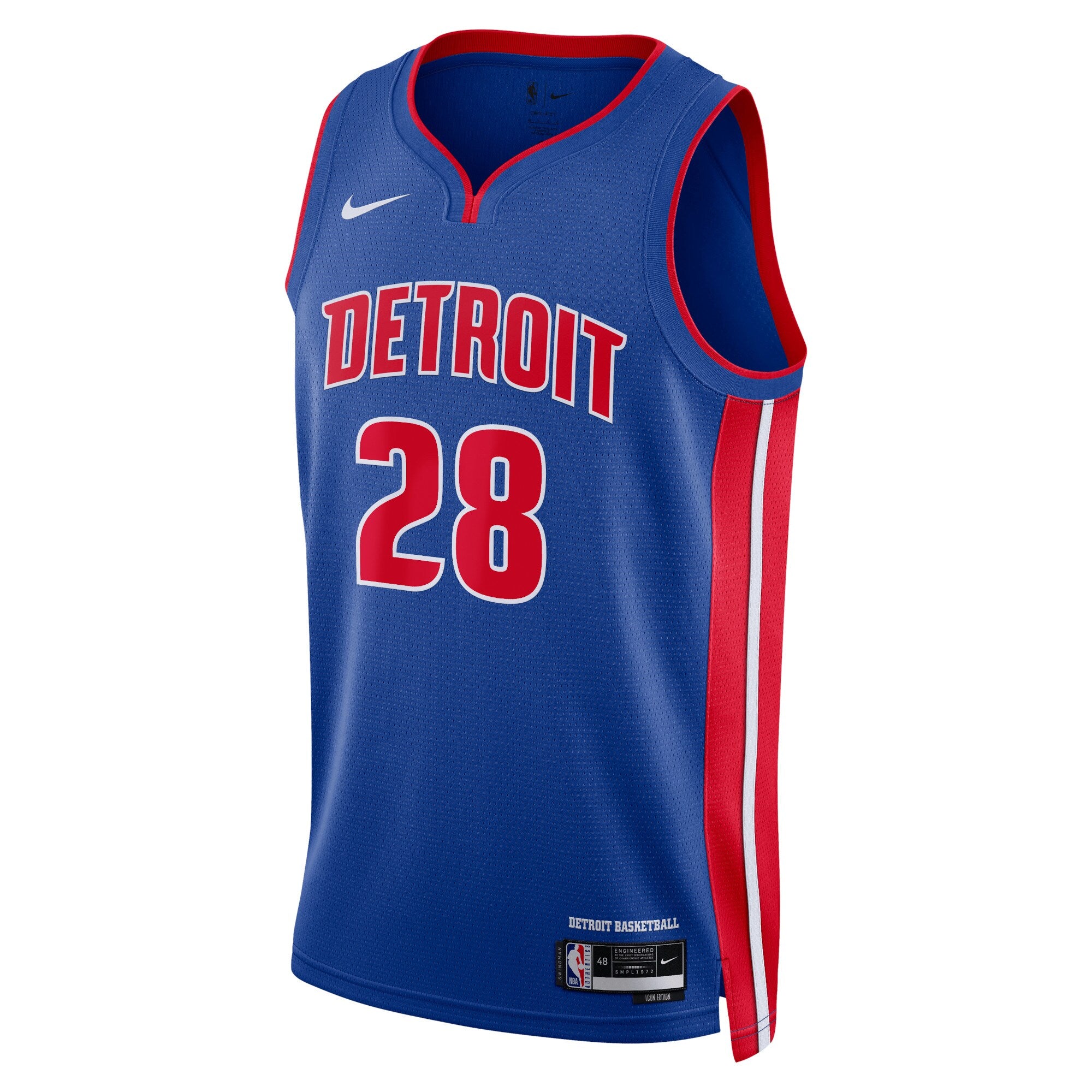 Detroit Pistons Nike Icon Edition Swingman Jersey - Blue - Isaiah Stewart - Unisex NBA Team Jersey Basketball Fan Apparel