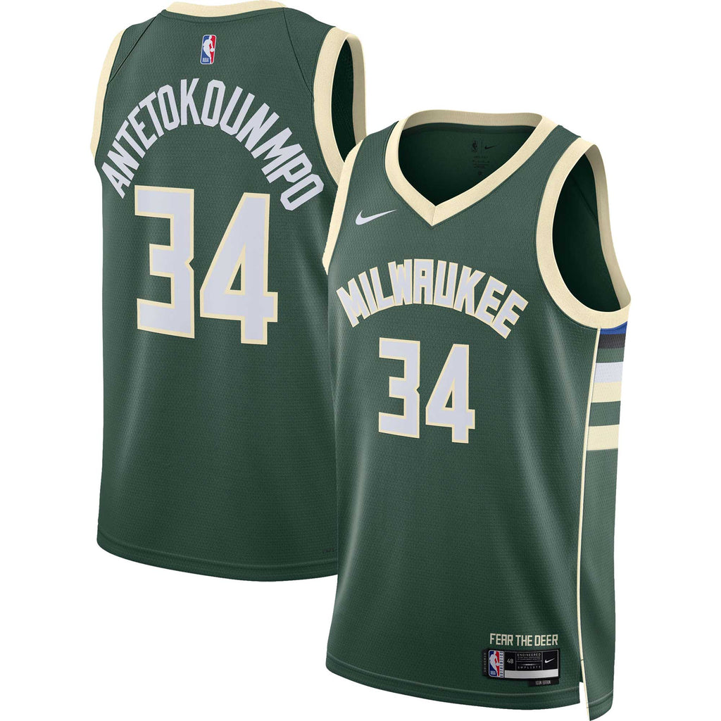 Milwaukee Bucks Giannis Antetokounmpo Nike Dri-Fit Swingman Jersey NBA Team Jersey Basketball Fan Apparel