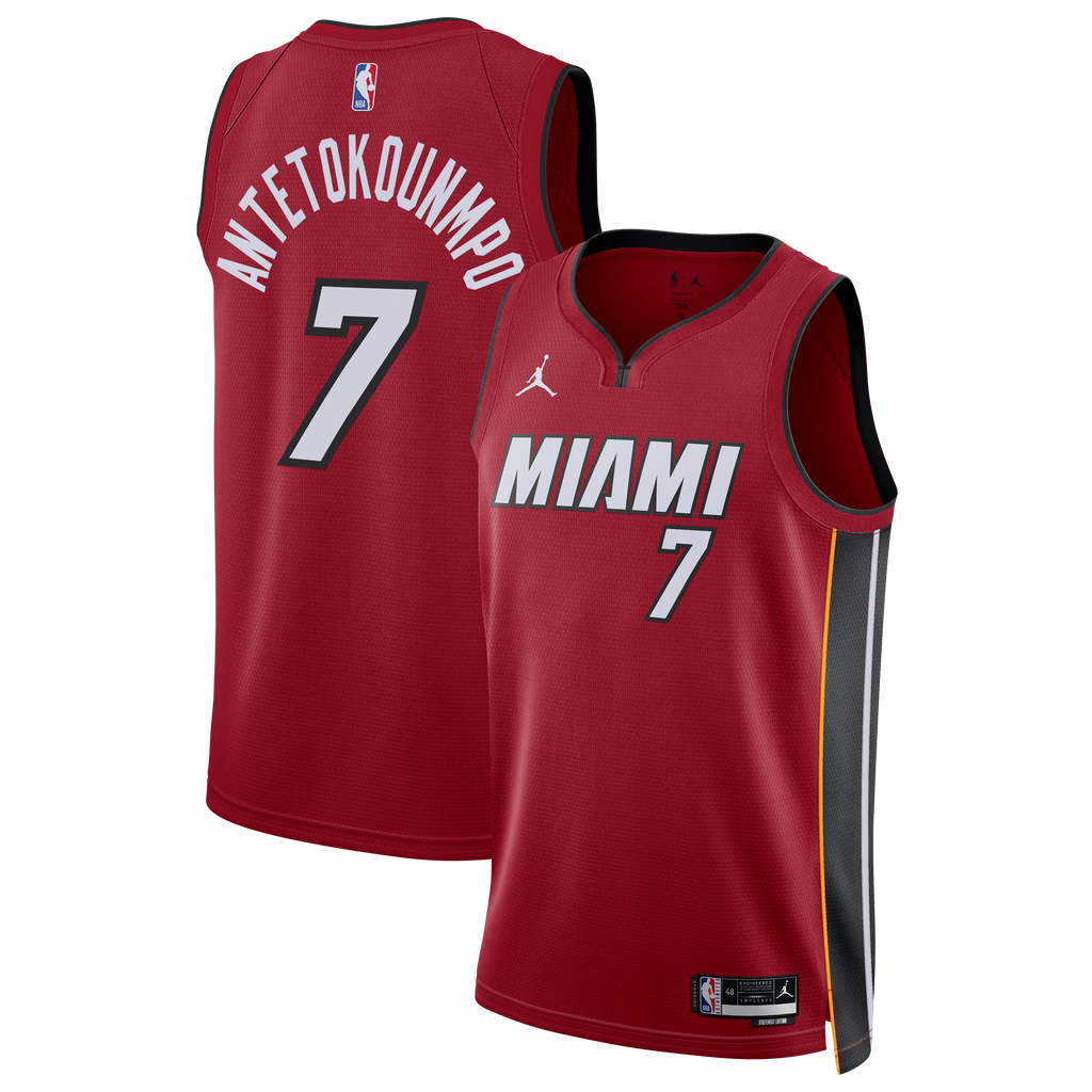 Miami Heat Jordan Brand Statement Edition Swingman Jersey - Red - Giannis Antetokounmpo - Unisex NBA Team Jersey Basketball Fan Apparel