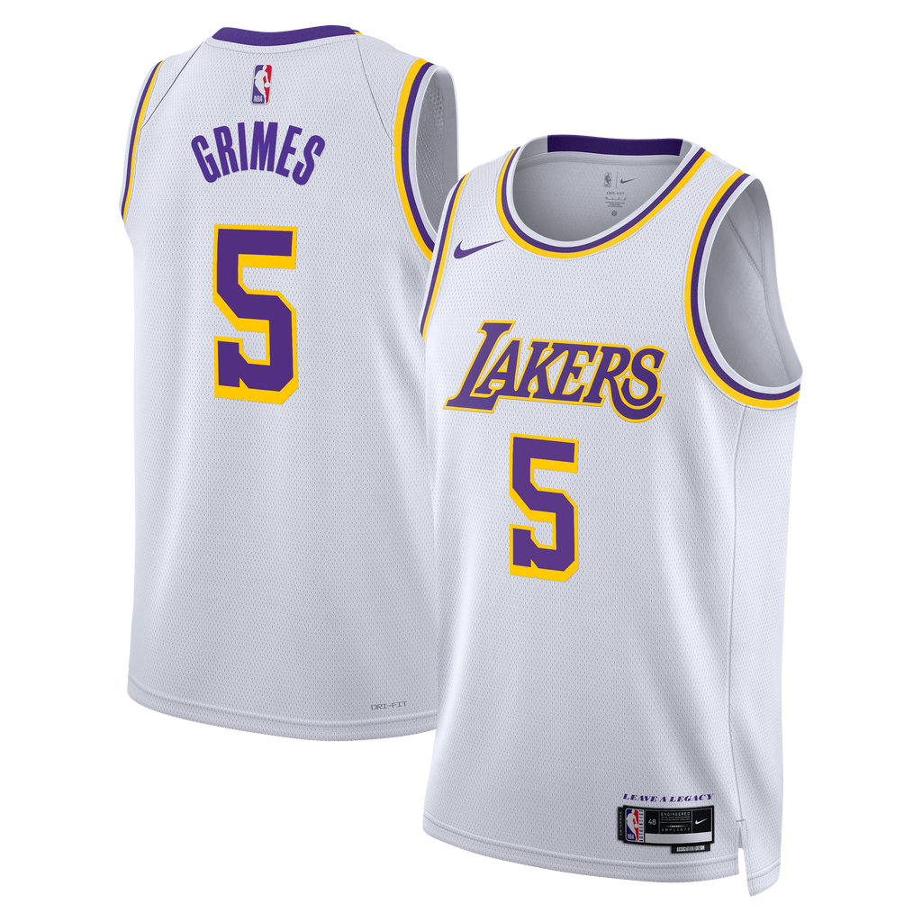 Los Angeles Lakers Nike Association Edition Swingman Jersey - White - Quentin Grimes - Unisex NBA Team Jersey Basketball Fan Apparel