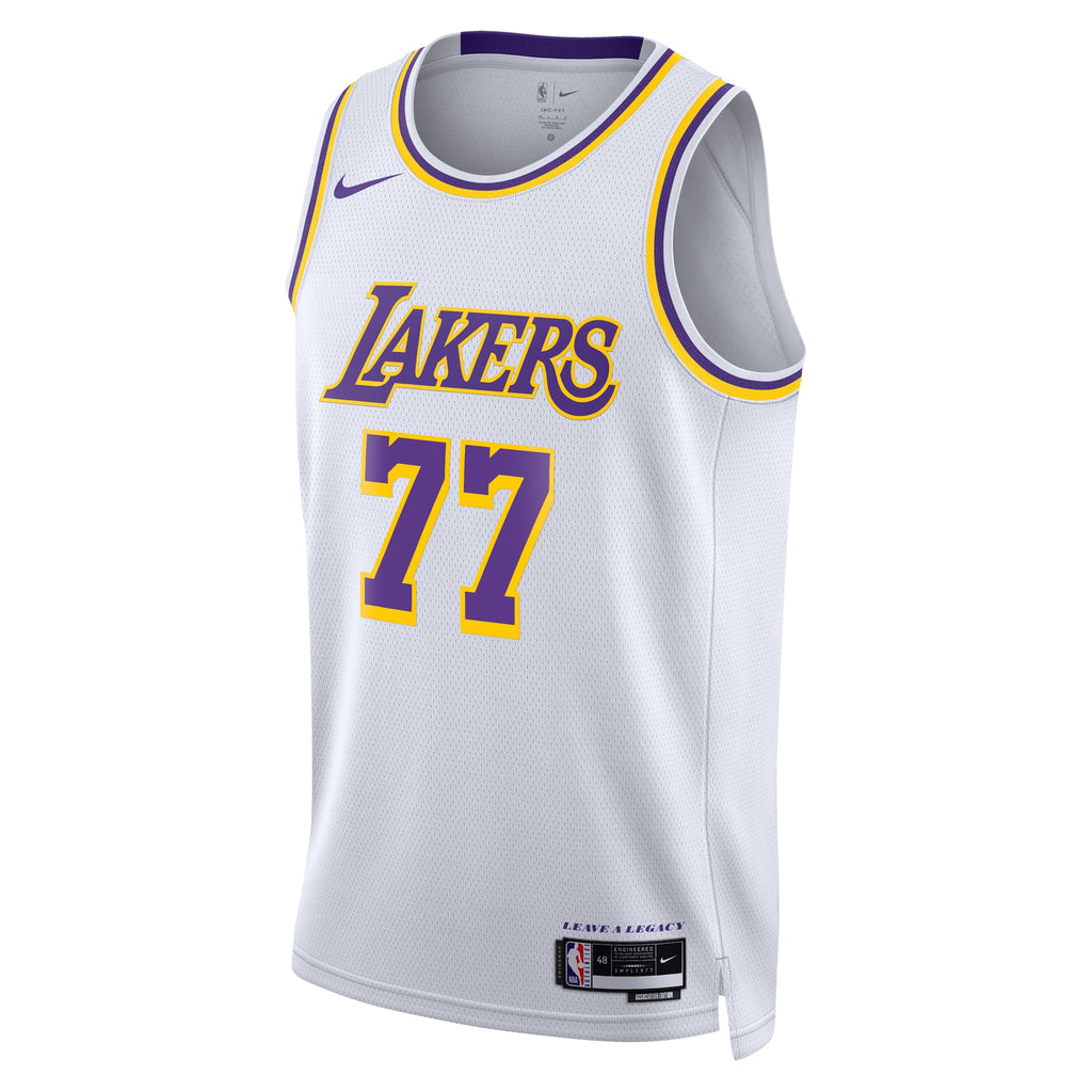 Los Angeles Lakers Nike Association Edition Swingman Jersey - White - Luka Dončić - Unisex NBA Team Jersey Basketball Fan Apparel