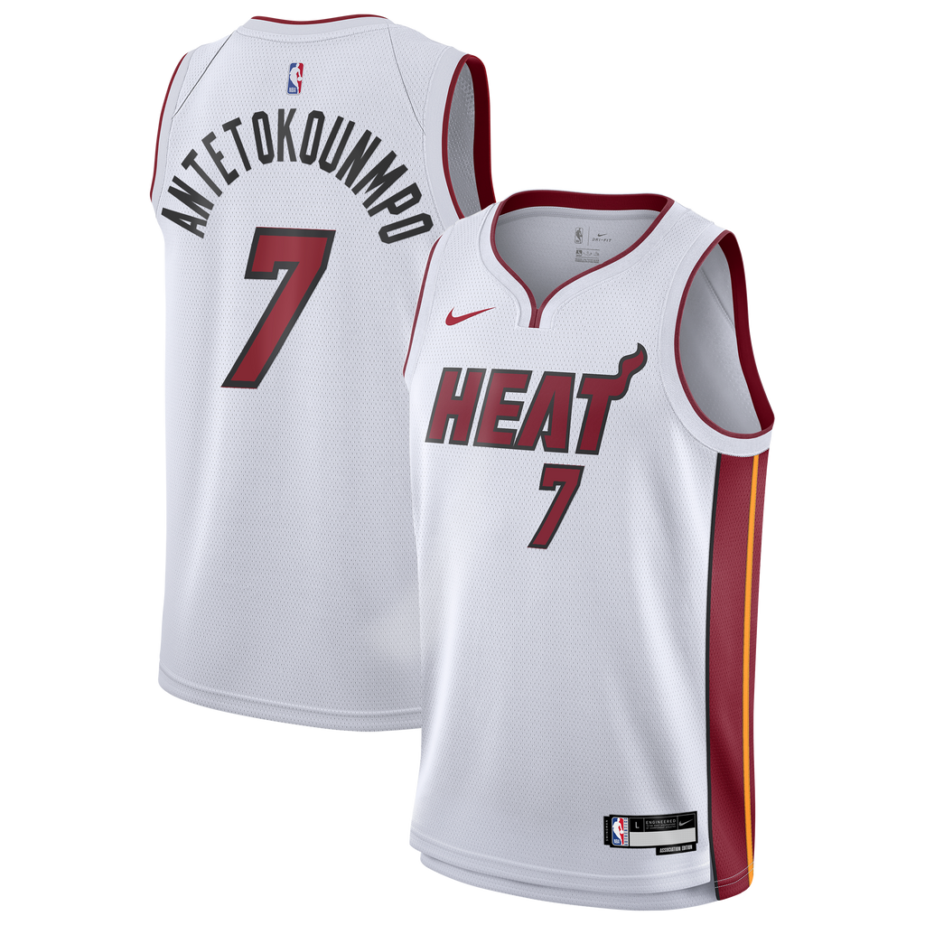 Miami Heat Nike Association Edition Swingman Jersey - White - Giannis Antetokounmpo - Youth NBA Team Jersey Basketball Fan Apparel
