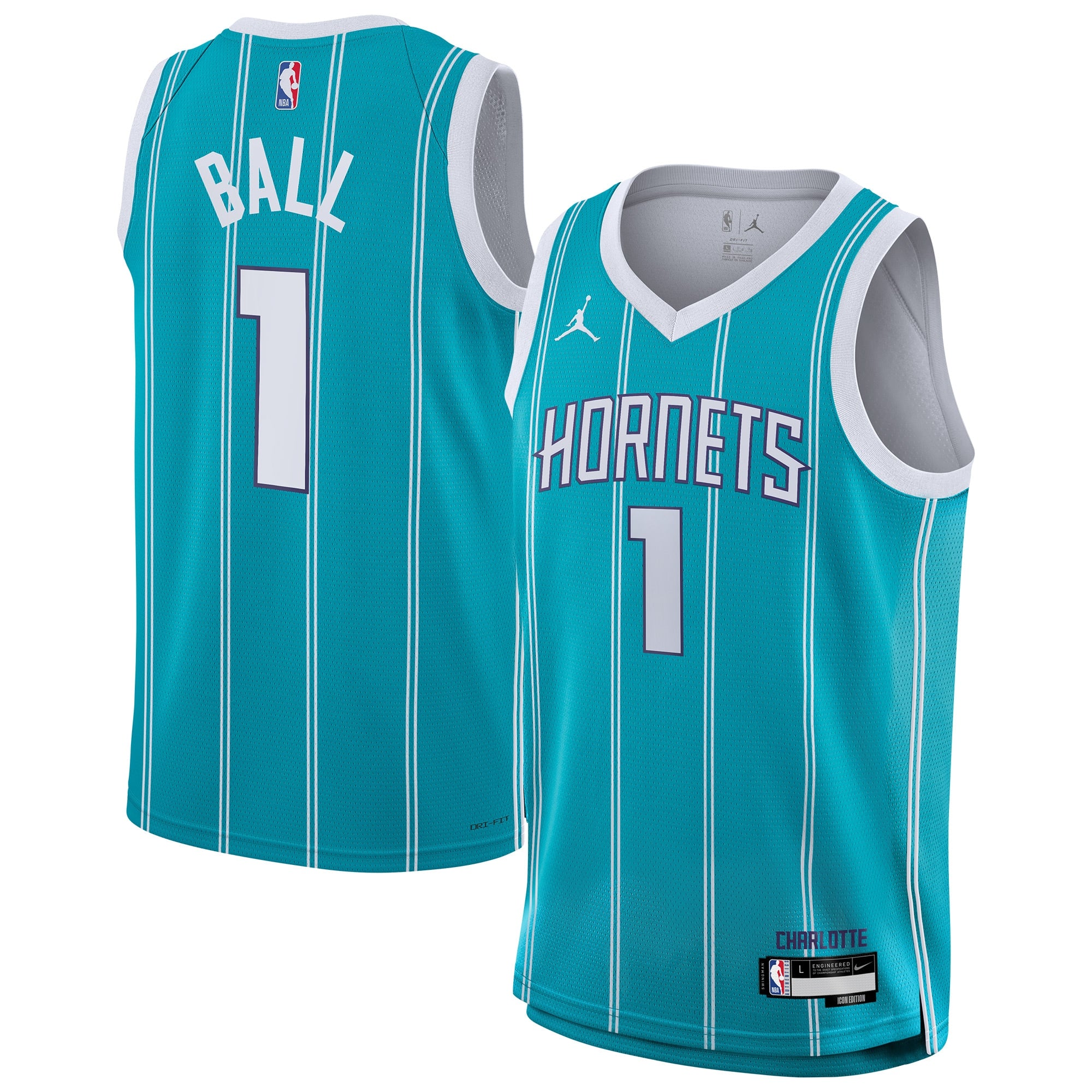 Charlotte Hornets NBA Youth Icon Swingman Jersey NE - LaMelo Ball NBA Team Jersey Basketball Fan Apparel