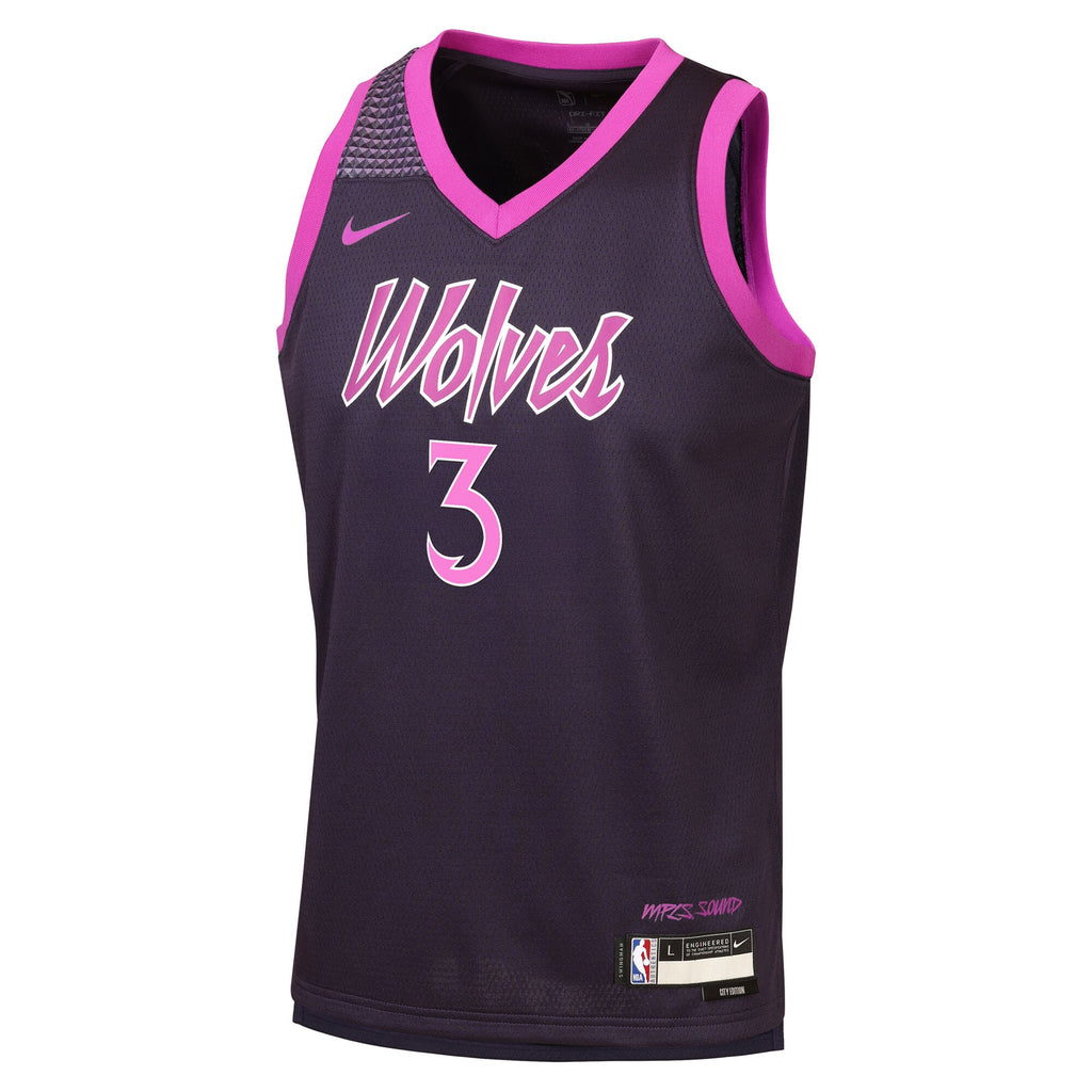 Minnesota Timberwolves Nike 2025/26 City Edition Swingman Jersey - Black - Jaden McDaniels - Youth NBA Team Jersey Basketball Fan Apparel