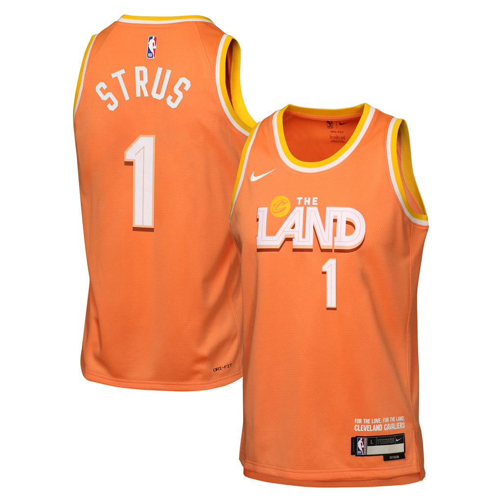 Cleveland Cavaliers Nike 2025/26 City Edition Swingman Jersey - Orange - Max Strus - Youth NBA Team Jersey Basketball Fan Apparel