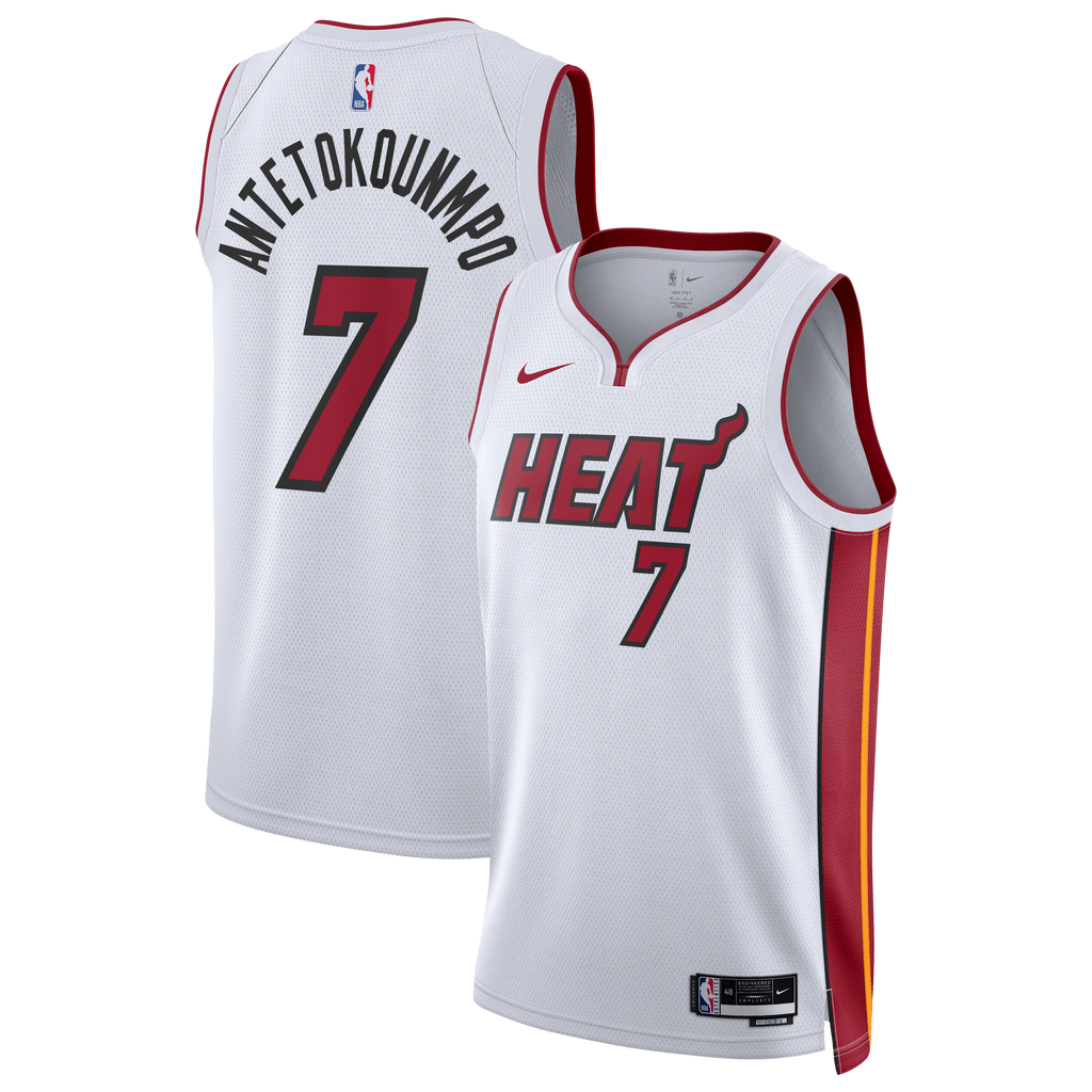 Miami Heat Nike Association Edition Swingman Jersey - White - Giannis Antetokounmpo - Unisex NBA Team Jersey Basketball Fan Apparel