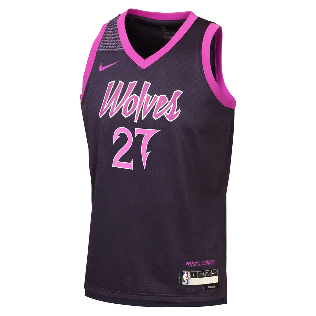 Minnesota Timberwolves Nike 2025/26 City Edition Swingman Jersey - Black - Rudy Gobert - Youth NBA Team Jersey Basketball Fan Apparel