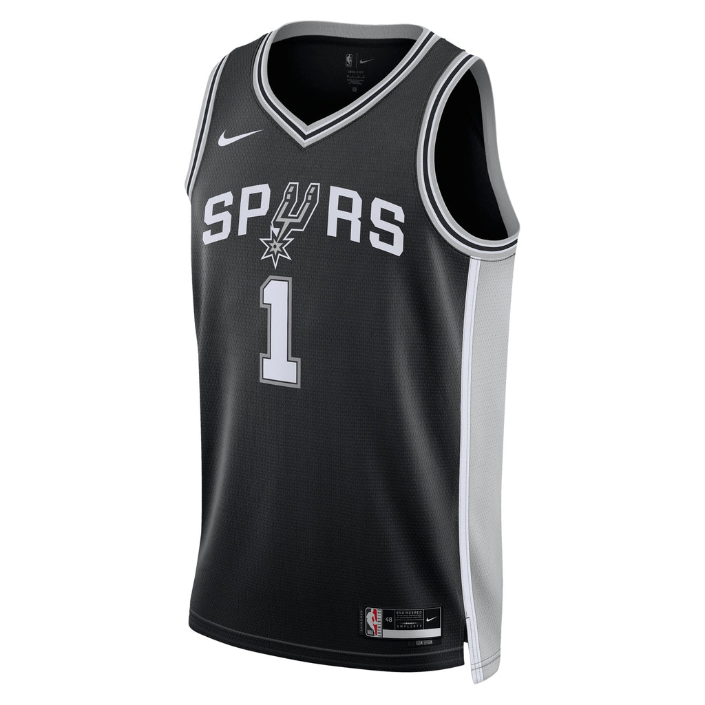 San Antonio Spurs Nike Icon Edition Swingman Jersey - Black - Victor Wembanyama - Unisex NBA Team Jersey Basketball Fan Apparel