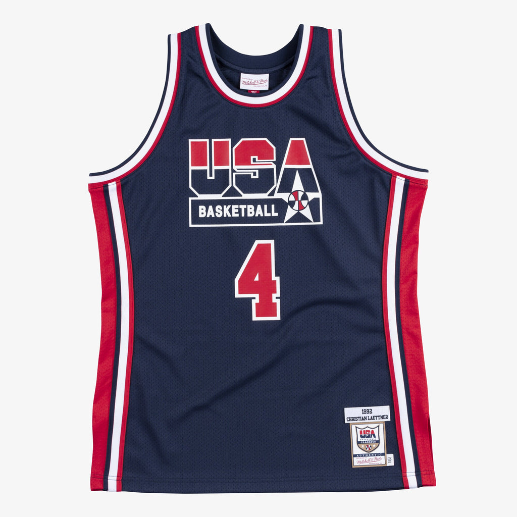USA Basketball Mitchell & Ness Authentic Jersey Christian Laettner 1992 NBA Team Jersey Basketball Fan Apparel