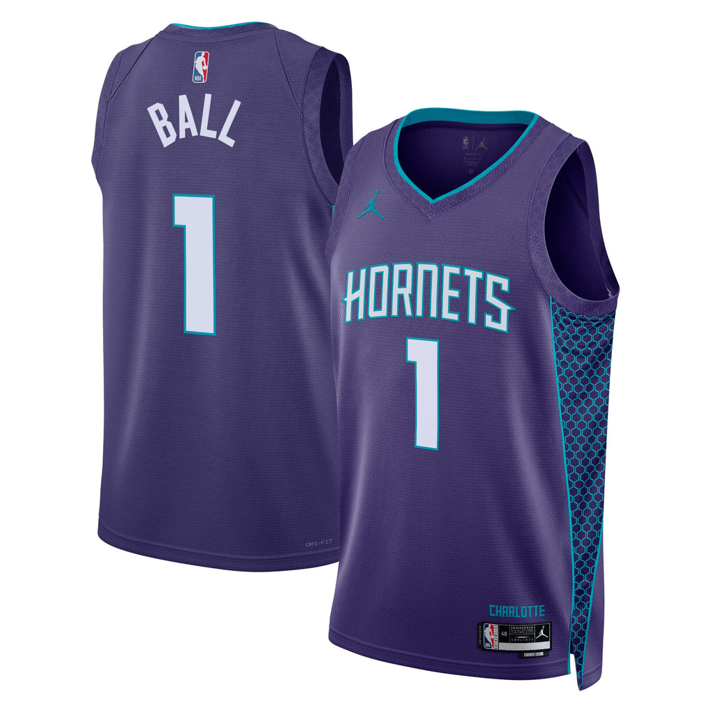 Charlotte Hornets Jordan Brand Statement Edition Swingman Jersey - Purple - LaMelo Ball - Unisex NBA Team Jersey Basketball Fan Apparel