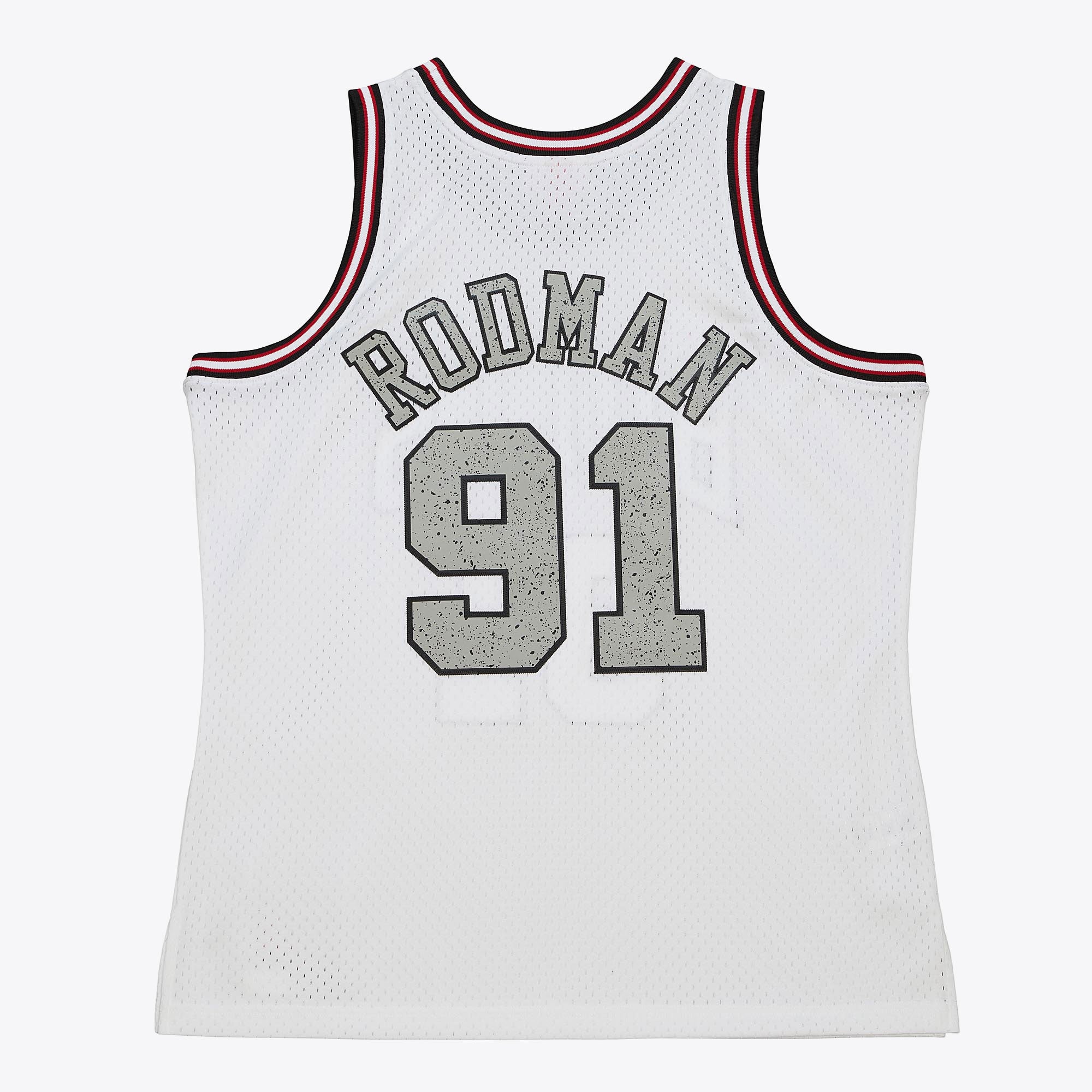 Chicago Bulls Mitchell & Ness Dennis Rodman 1997 Cracked Cement Swingman Jersey - White NBA Team Jersey Basketball Fan Apparel