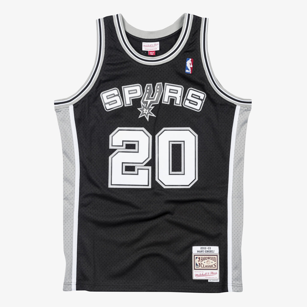 San Antonio Spurs Mitchell & Ness Swingman Jersey Manu Ginobili 2002-03 NBA Team Jersey Basketball Fan Apparel