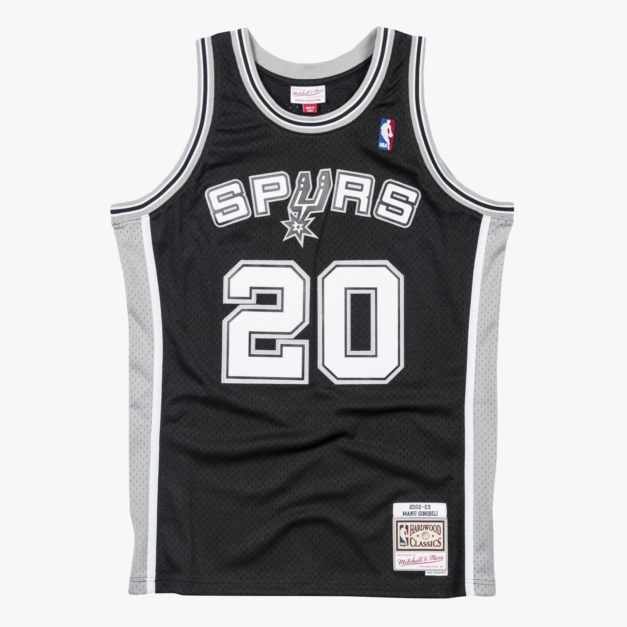 San Antonio Spurs Mitchell & Ness Swingman Jersey Manu Ginobili 2002-03 NBA Team Jersey Basketball Fan Apparel