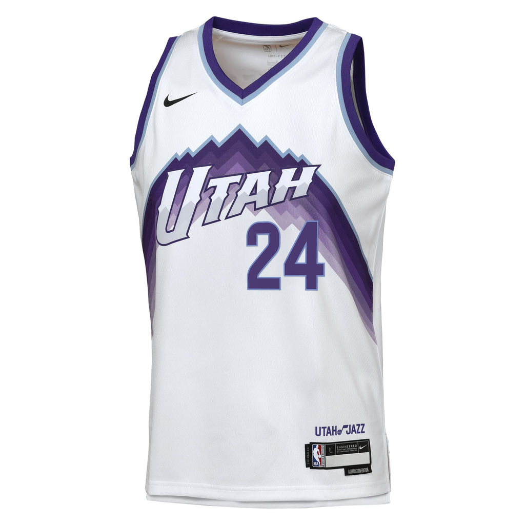 Utah Jazz Nike Replica Association Edition Swingman Jersey - White - Walker Kessler - Youth NBA Team Jersey Basketball Fan Apparel