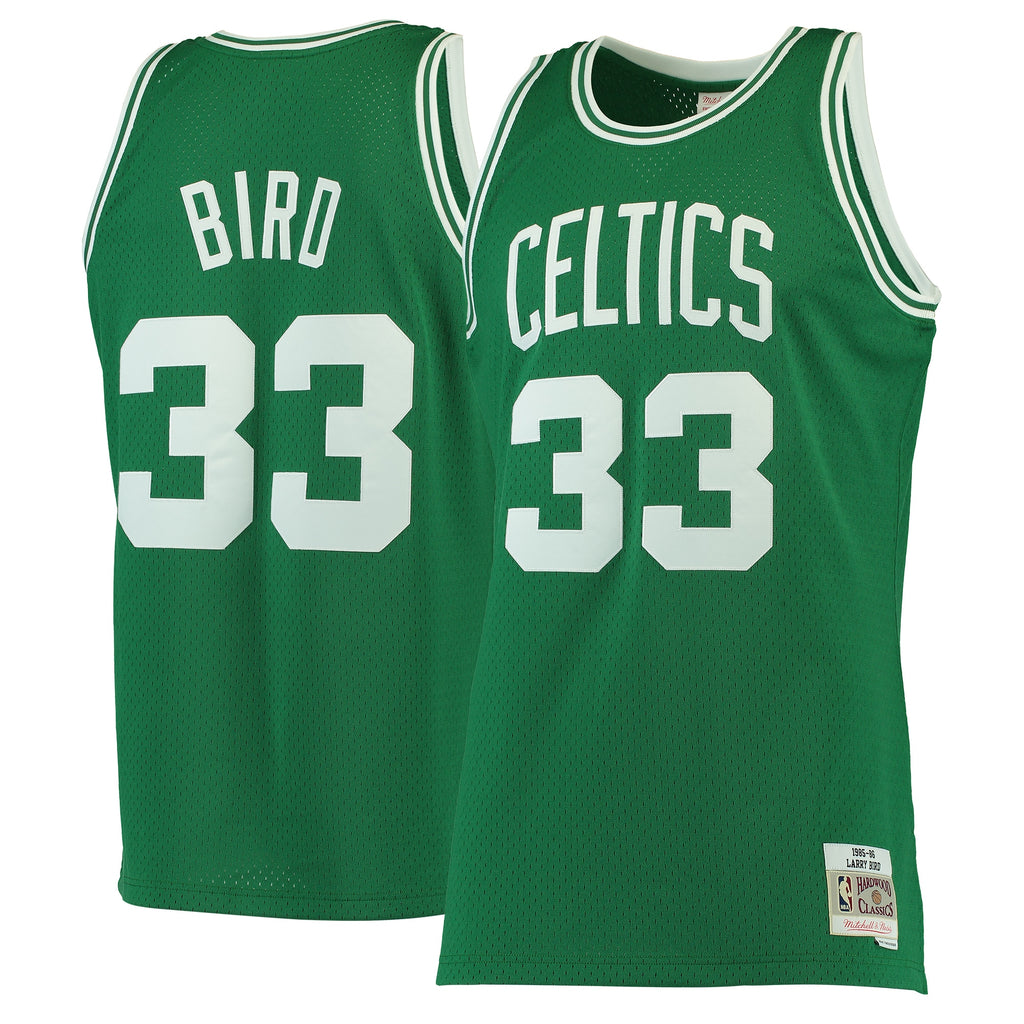 Boston Celtics Mitchell & Ness Larry Bird 1985-86 Hardwood Classics Swingman Jersey - Kelly Green - Men's NBA Team Jersey Basketball Fan Apparel
