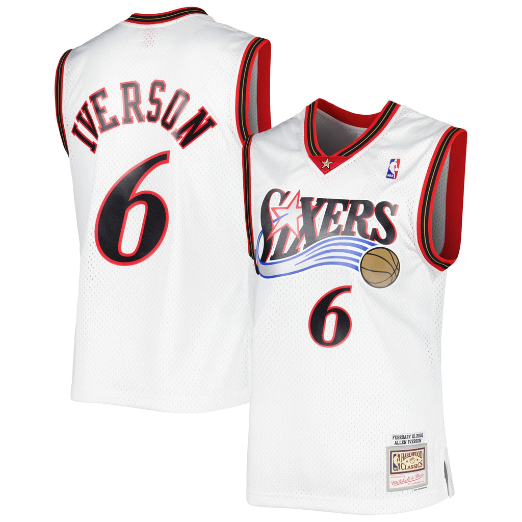 Philadelphia 76ers Mitchell & Ness Allen Iverson 2002/03 Hardwood Classics Swingman Jersey - White - Men's NBA Team Jersey Basketball Fan Apparel